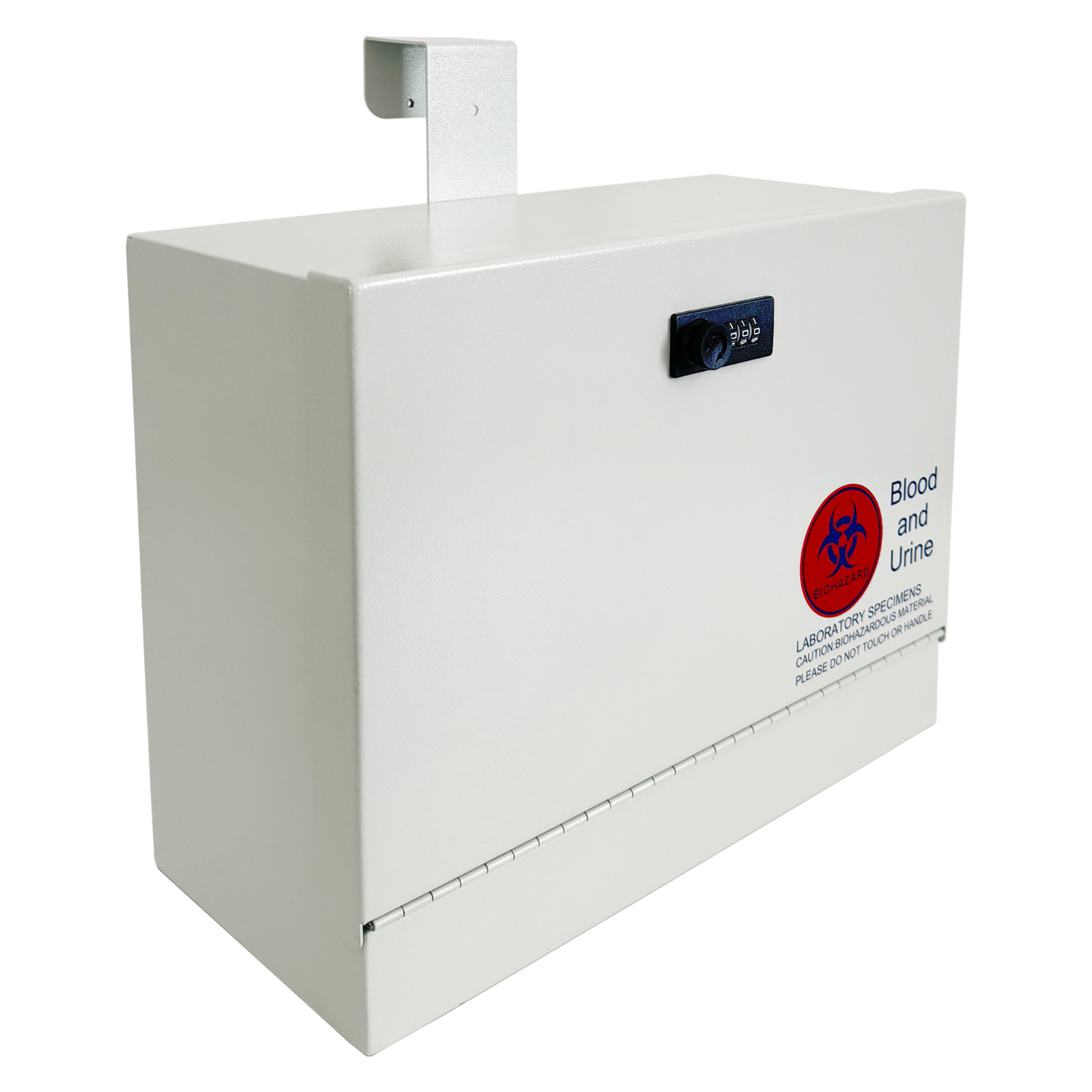 OPEN BOX Metal Specimen Drop Box, Over-the-Door Hanging, with Combination Lock