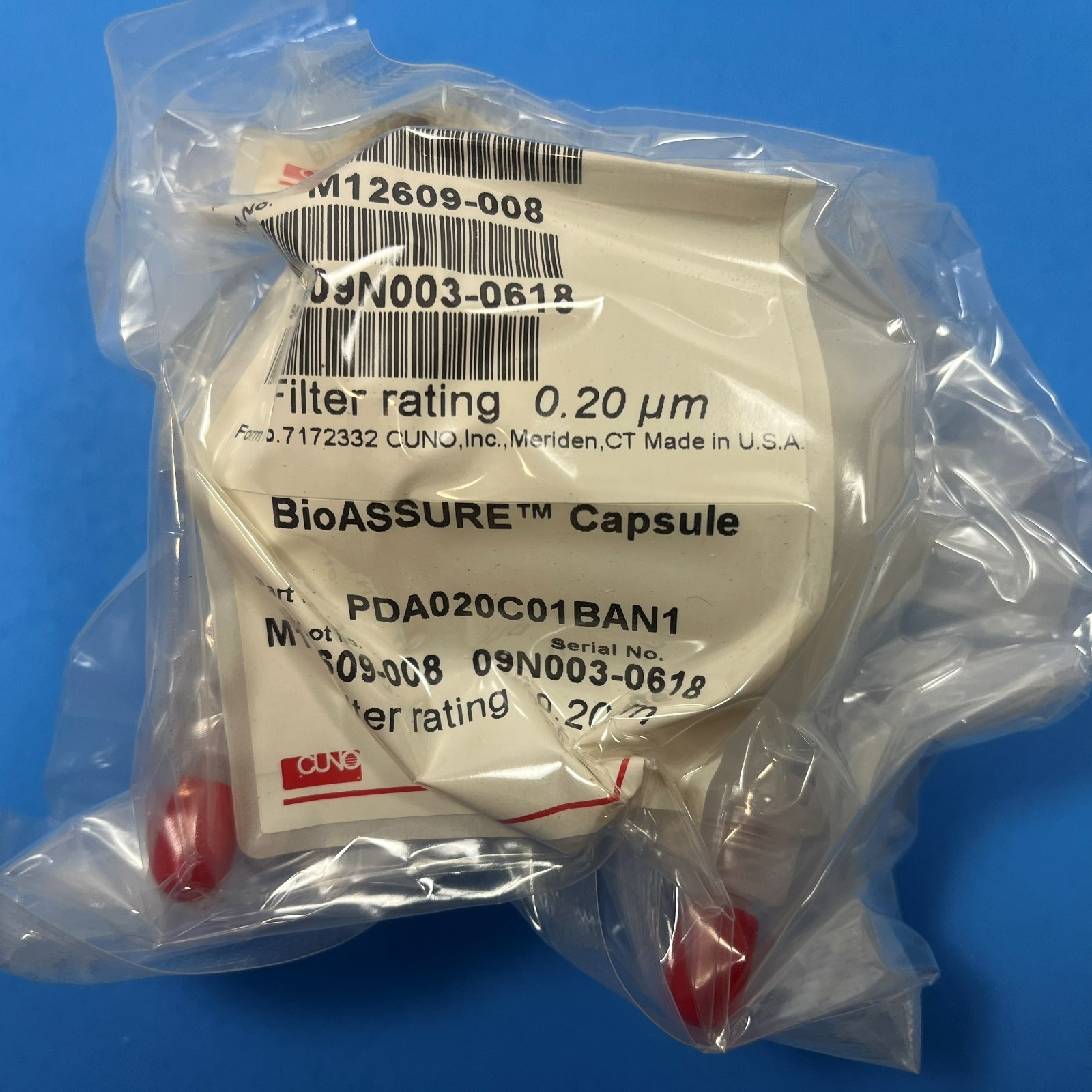 3M Cuno BioASSURE Capsule Filter 0.20um PDA020C01BAN1 Lot M12609-008 NEW