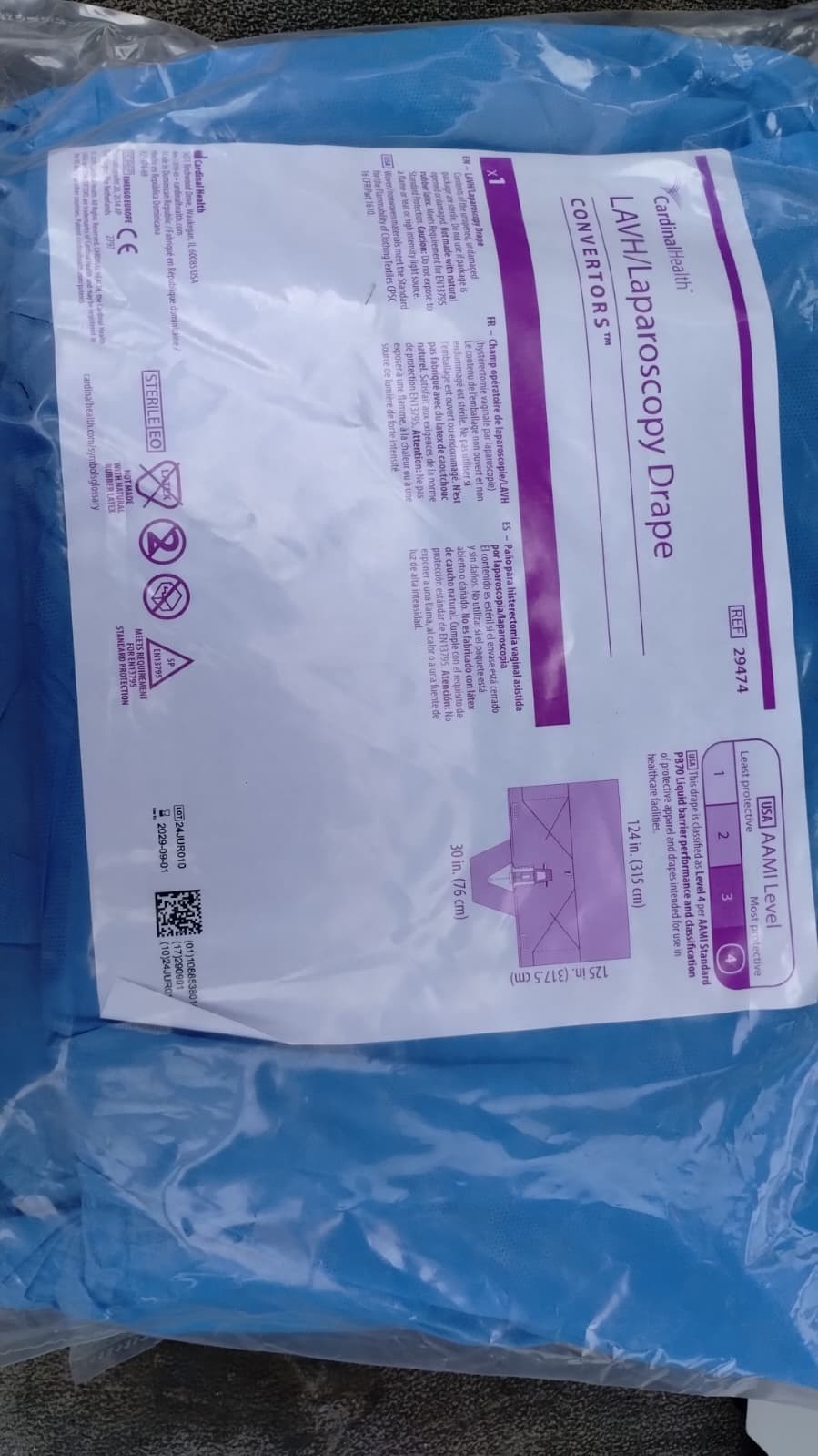 CARDINAL HEALTH LAVH/LAPAROSCOPY DRAPE PACK OF 2 #29474 AAMI LEVEL 4 FREE SHIP