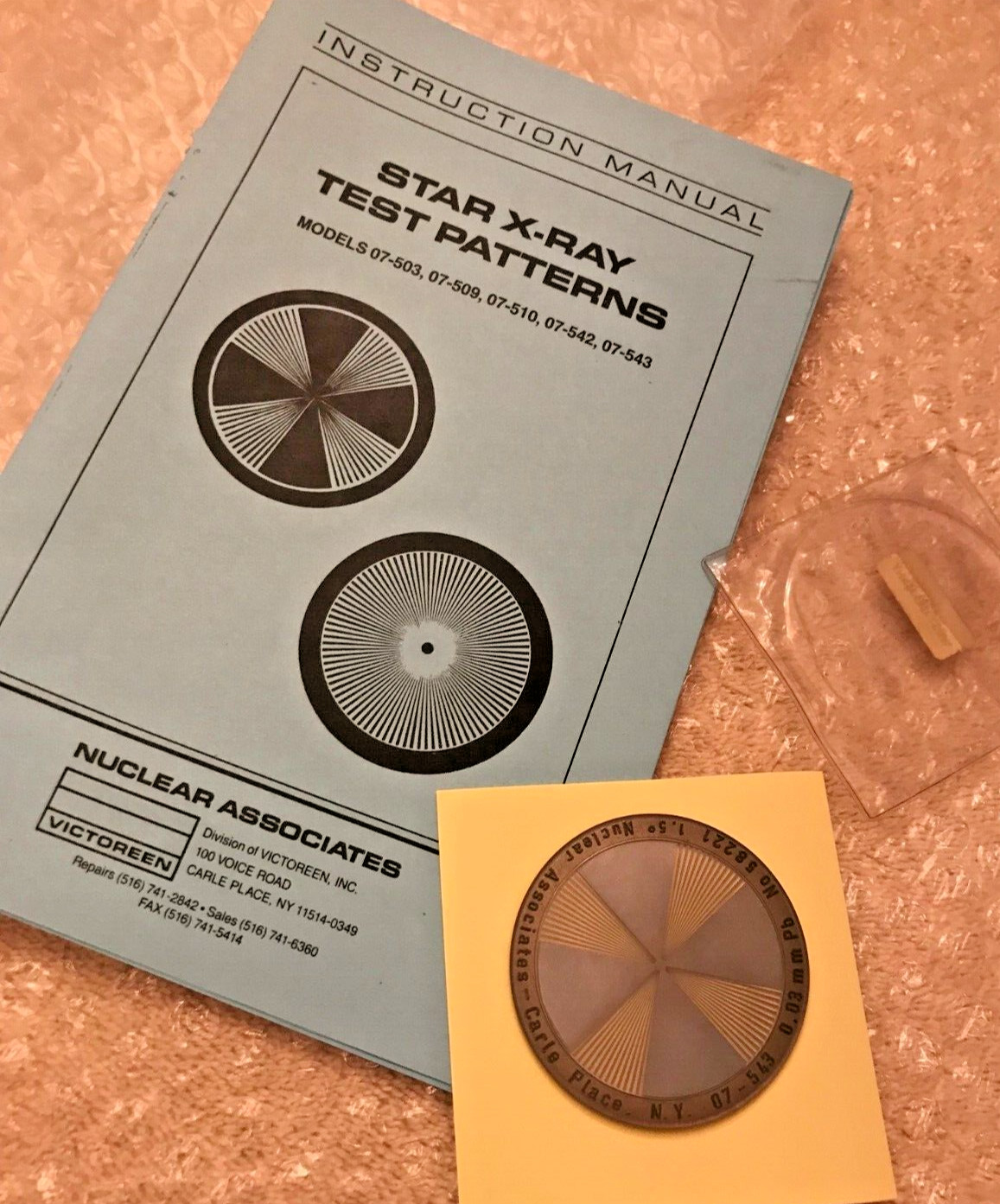07-543 Nuclear Associates STAR Pattern TUBE Focal Spot test tool unfors Raysafe
