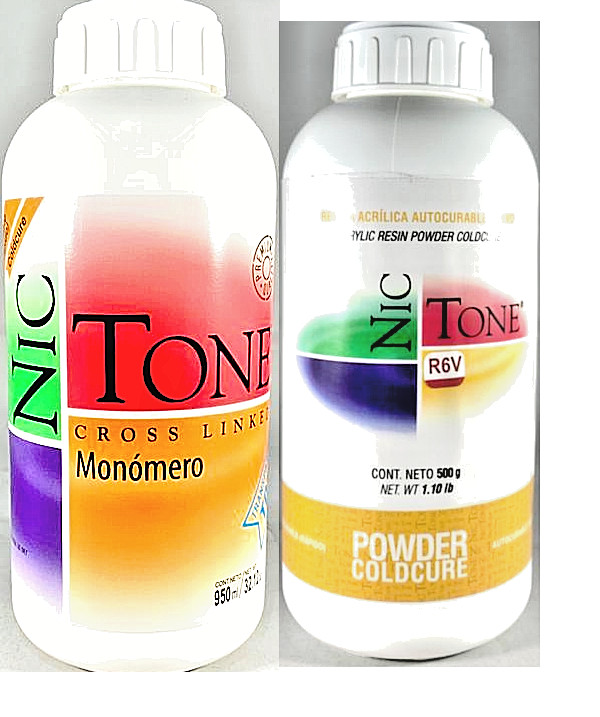 NIC TONE Cross Linked Monomer 950mL Liquid + 500gm R6V Powder by MDC Dental