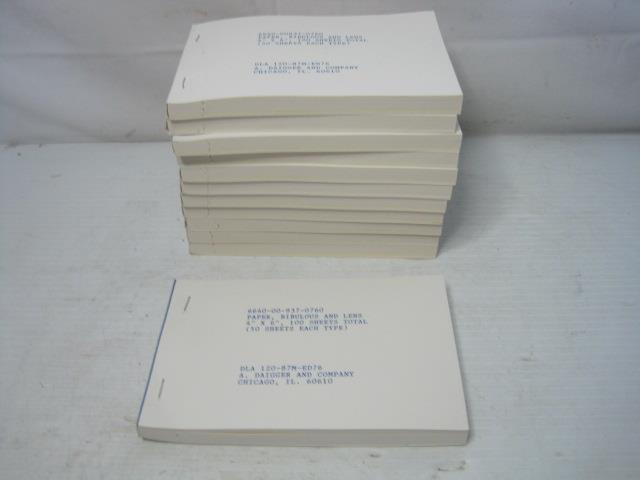 9163 Lot (12) Bibulous And Lens Paper 50 Each Per Book 600 Total Each Sheet
