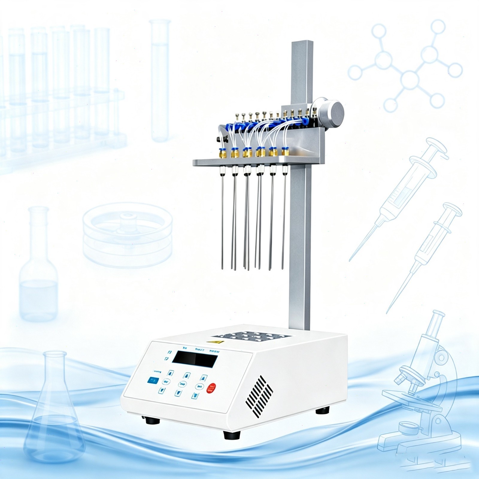Dry Sample Concentrator with Blowing Needle Length 150mm LCD Digital Display