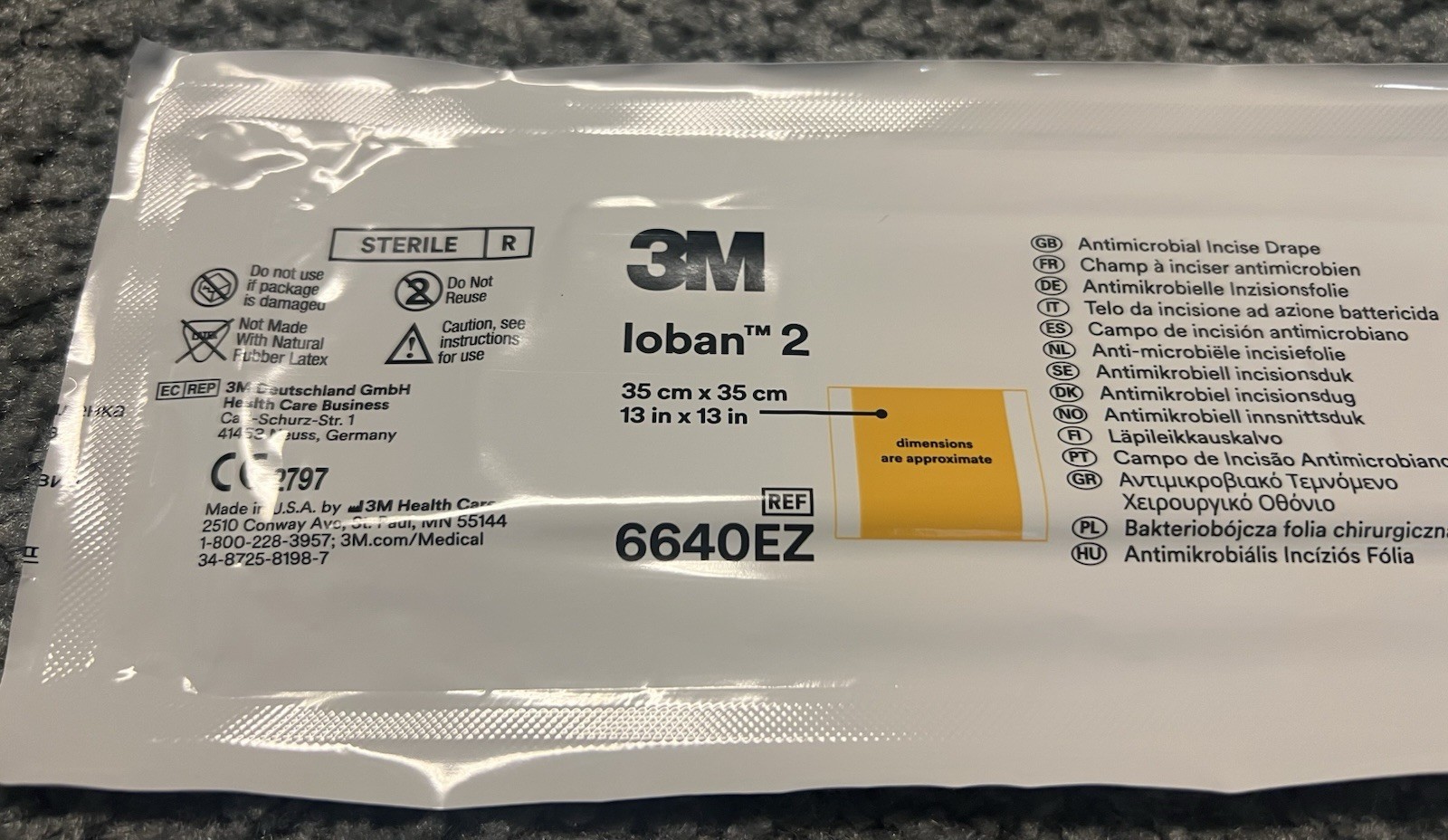 3M 6640EZ Loban 2 Antimicrobial Incise Drape 13″ x 13″ Exp 2028 1 unit Free Ship