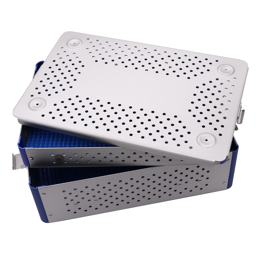 Aluminium Alloy Sterilization Tray Case Surgical Instrument Disinfection Box USA