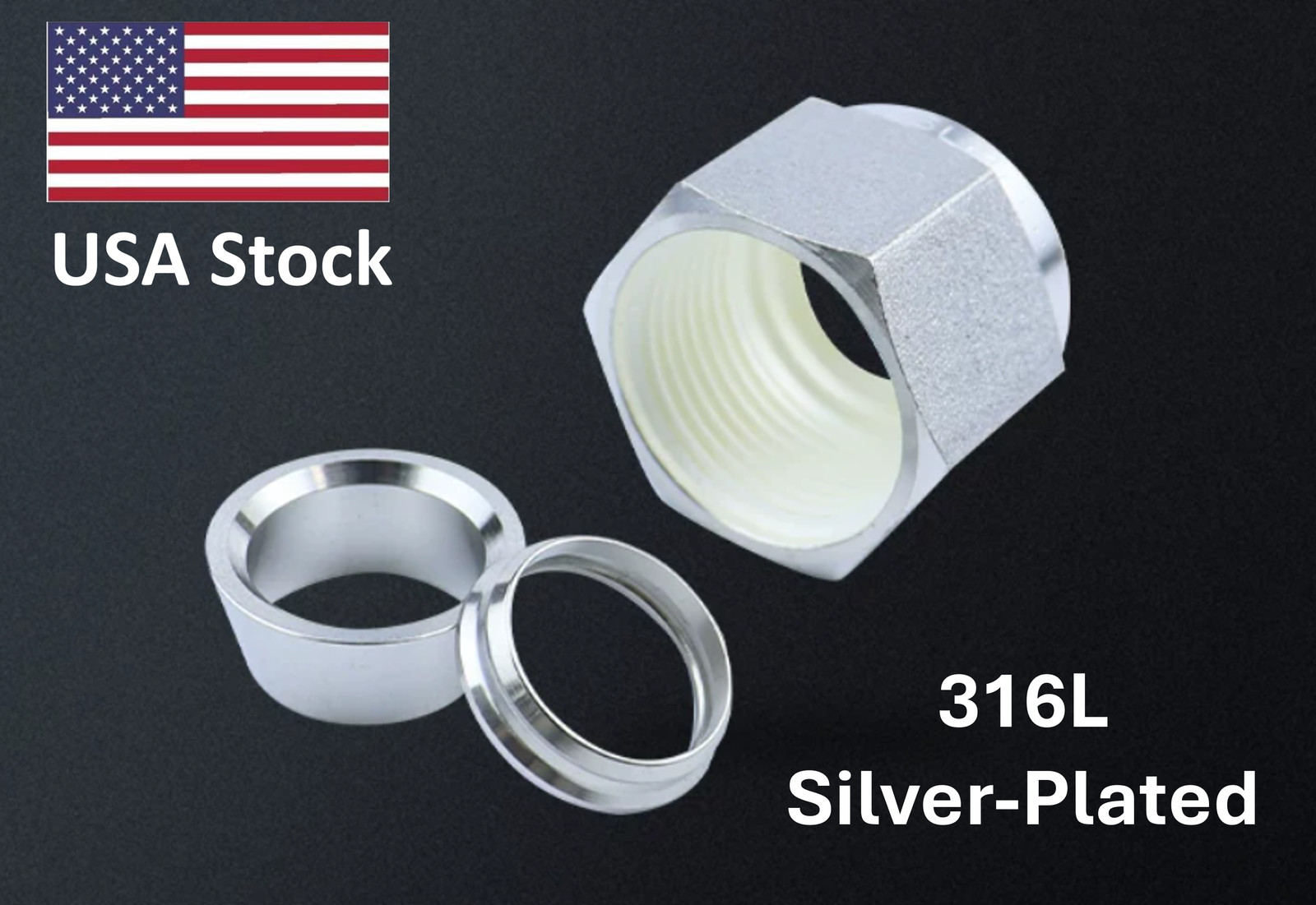 Pack of 10 Swagelok-Style Compression Fitting Nuts and Ferrules Set