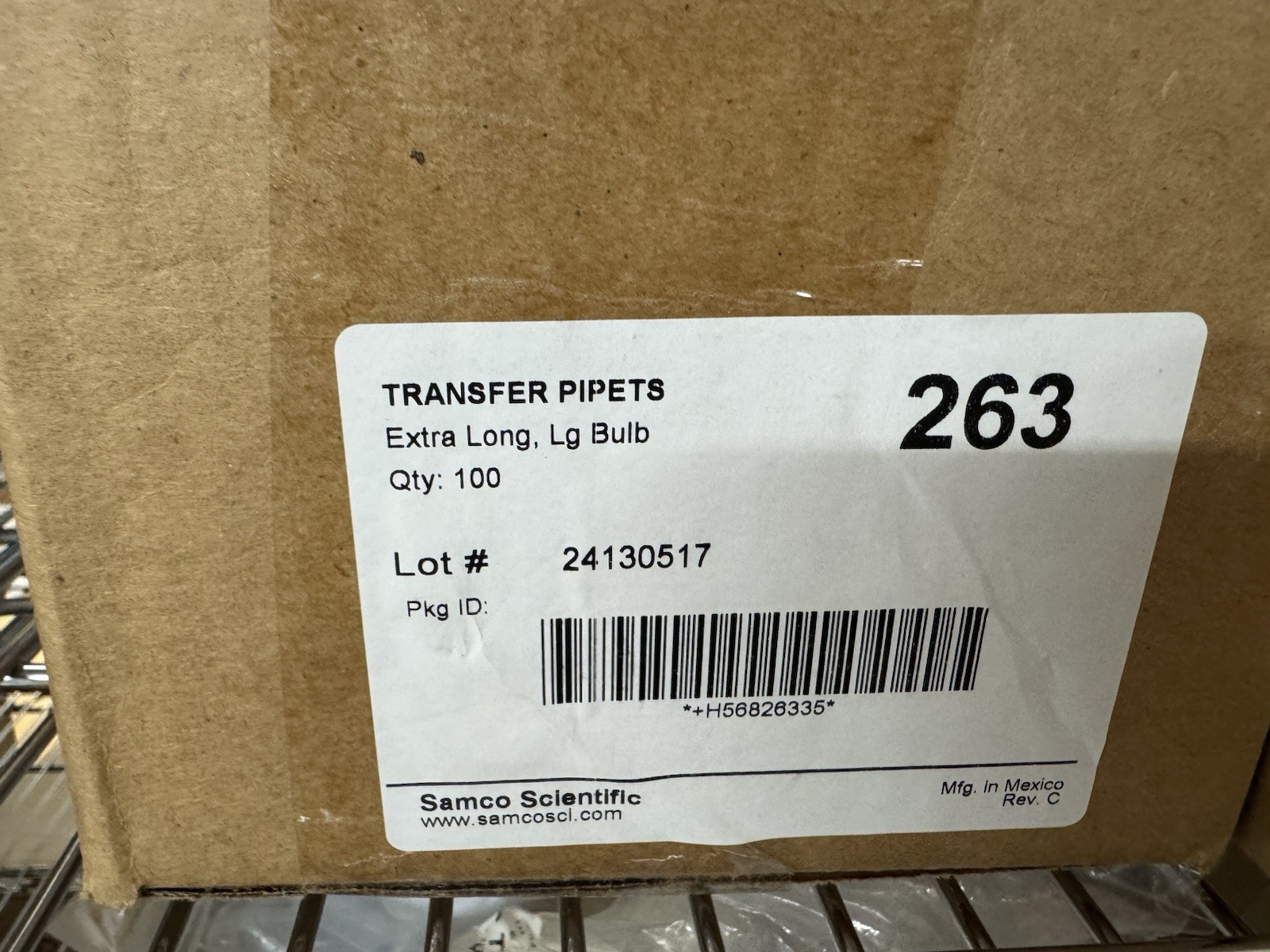 Samco Scientific Non-Sterile Transfer Pipet Extra Long 12 inch 263, Qty: 100