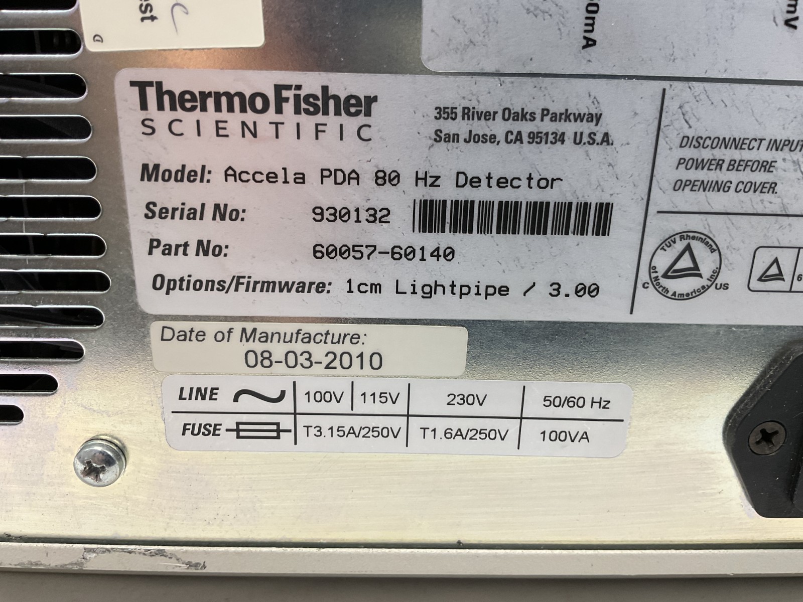 Thermo Fisher Scientific Accela PDA 80 Hz HPLC Detector PN 60057‑60141
