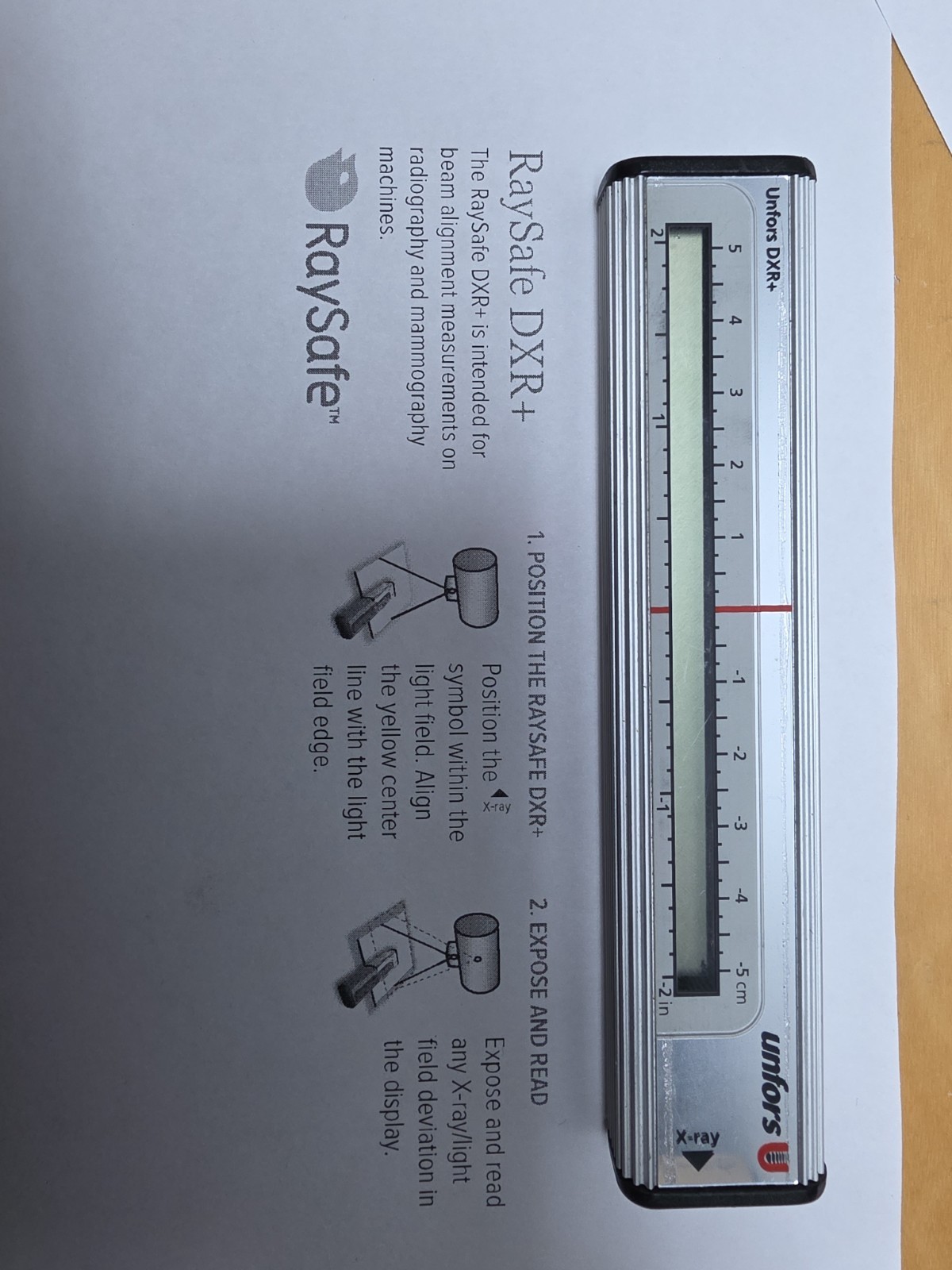 DXR+ RULER collimator beam alignment phantom xray test tool Unfors Raysafe RMI