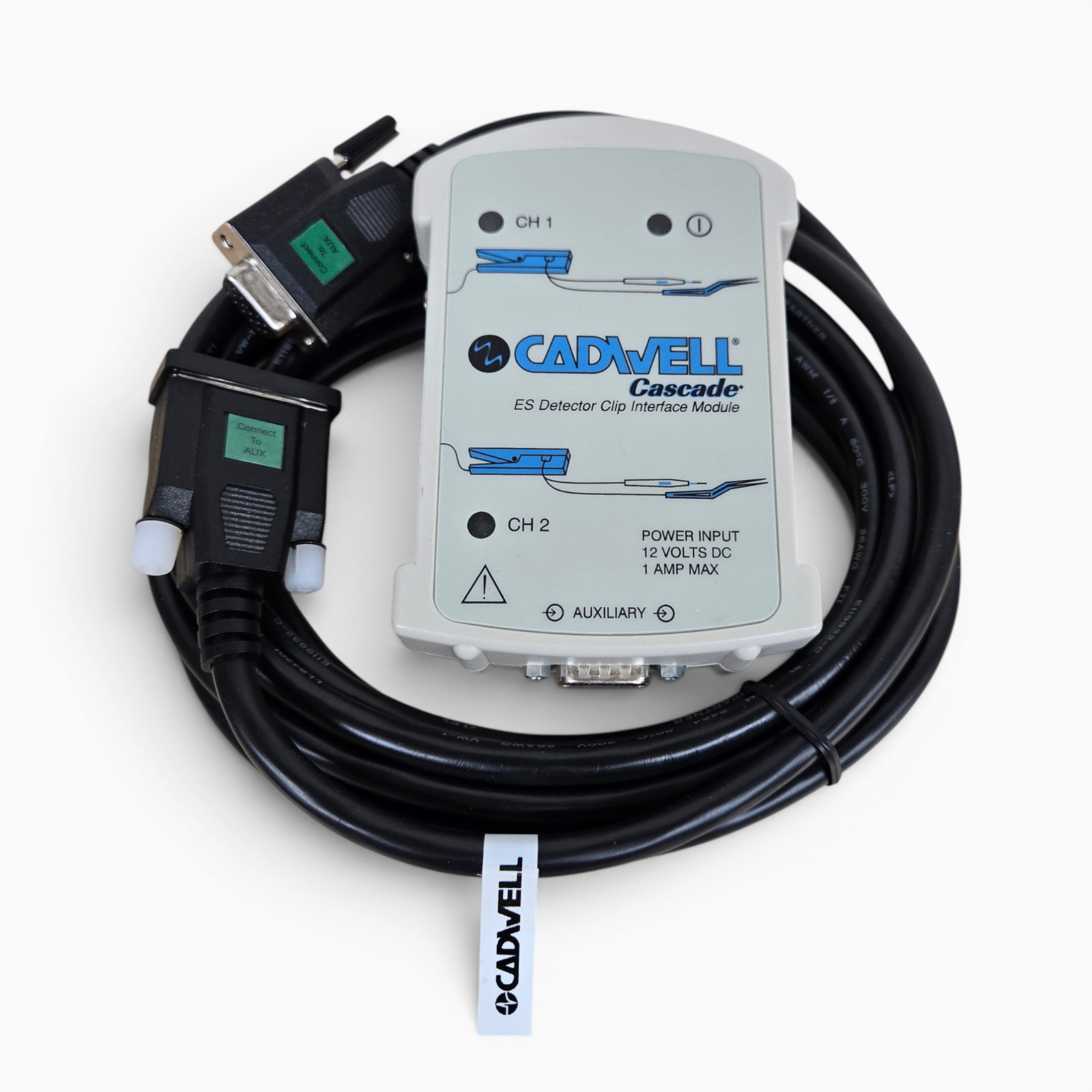 Cadwell Cascade ES Detector Clip Interface Module 190235-200 w/ AUX Cable