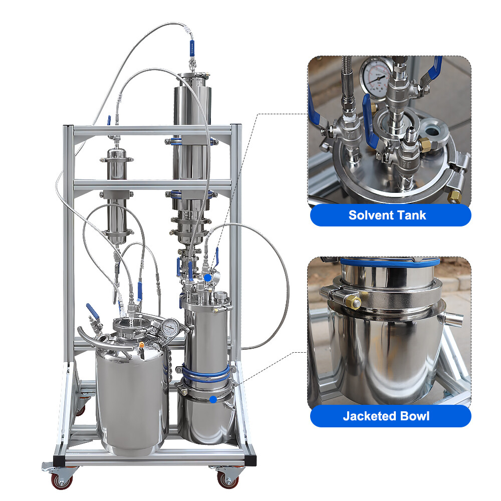 2LB Closed Loop Extractor 4″×24″ 304 Stainless Steel Chamber Removable Bracket