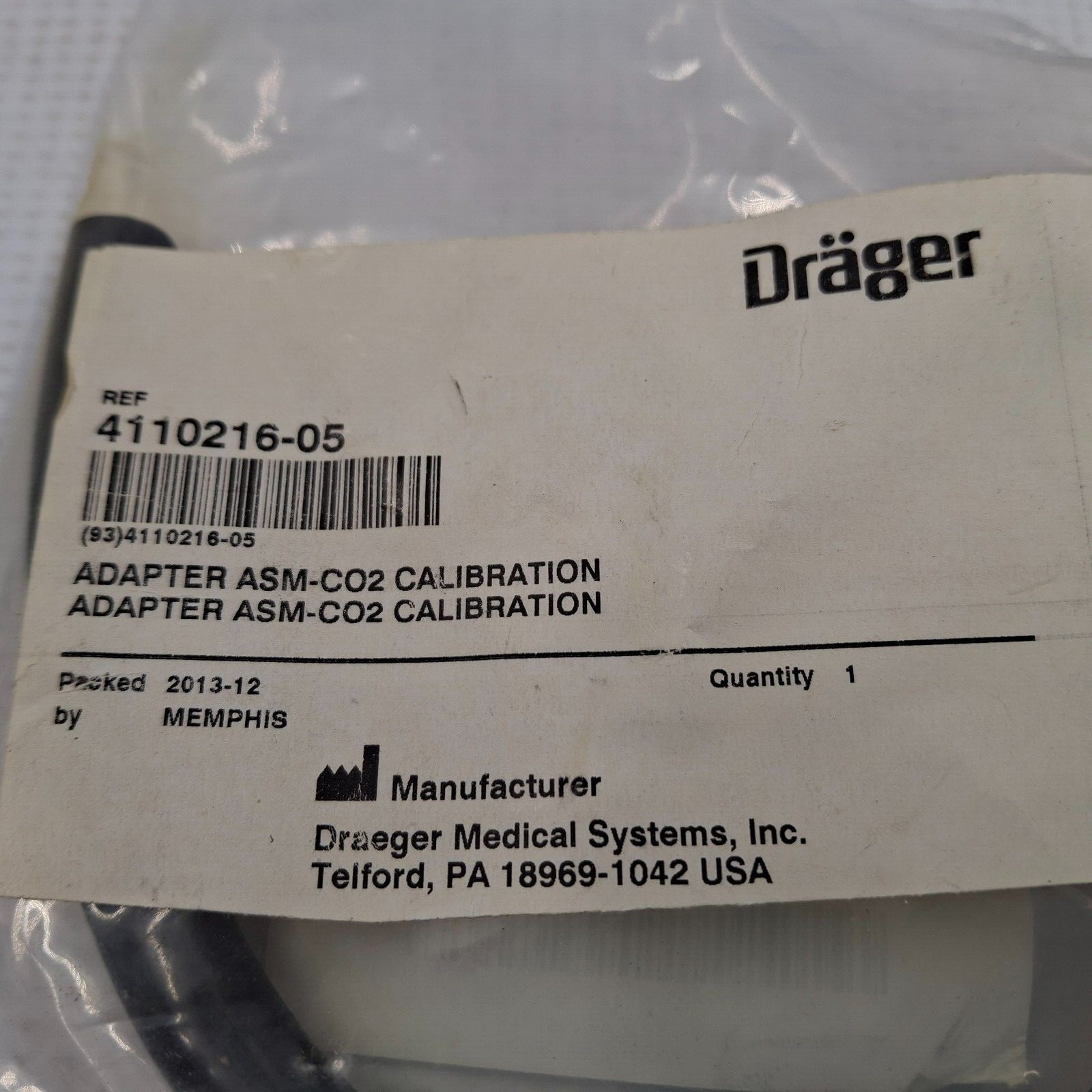 Drager Adapter ASM-CO2 Calibration 4110216-05