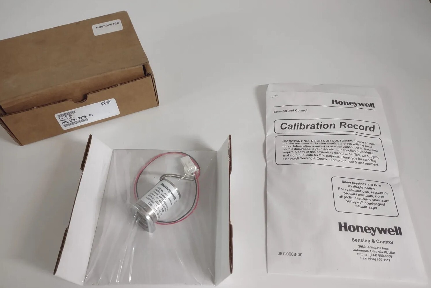 Honeywell PN: 060-K630-01 STERIS 0-1000 TORR TRANSDUCER Part Number: P093929108