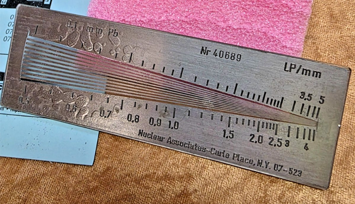 OEC C-Arm 07-523 Fluke .5 to 5 LP/mm phantom test tool unfors Ray Raysafe X XRAY