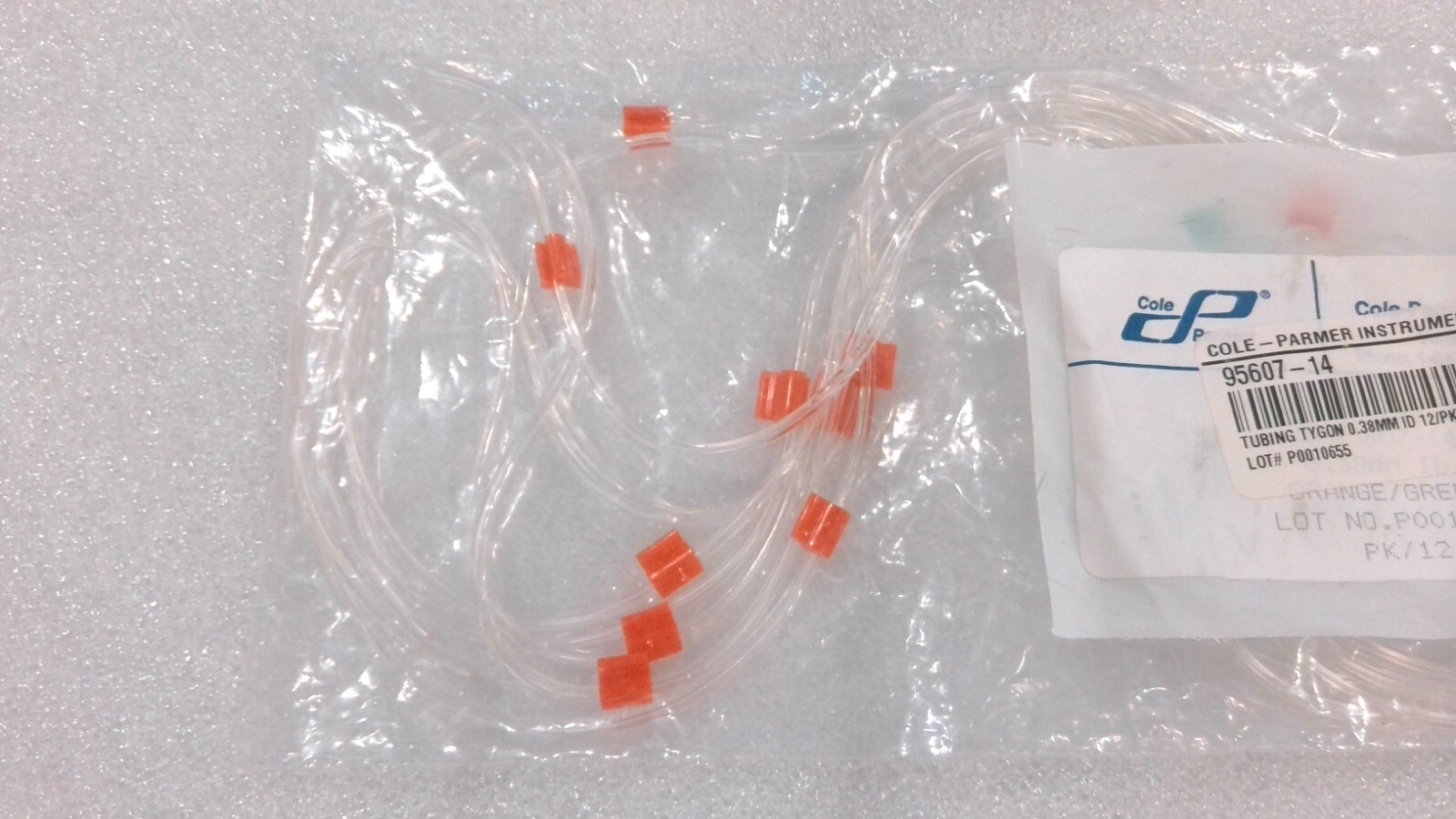 COLE-PARMER 95607-14 TUBING TYGON 0.38mm ID (LOT OF 10)