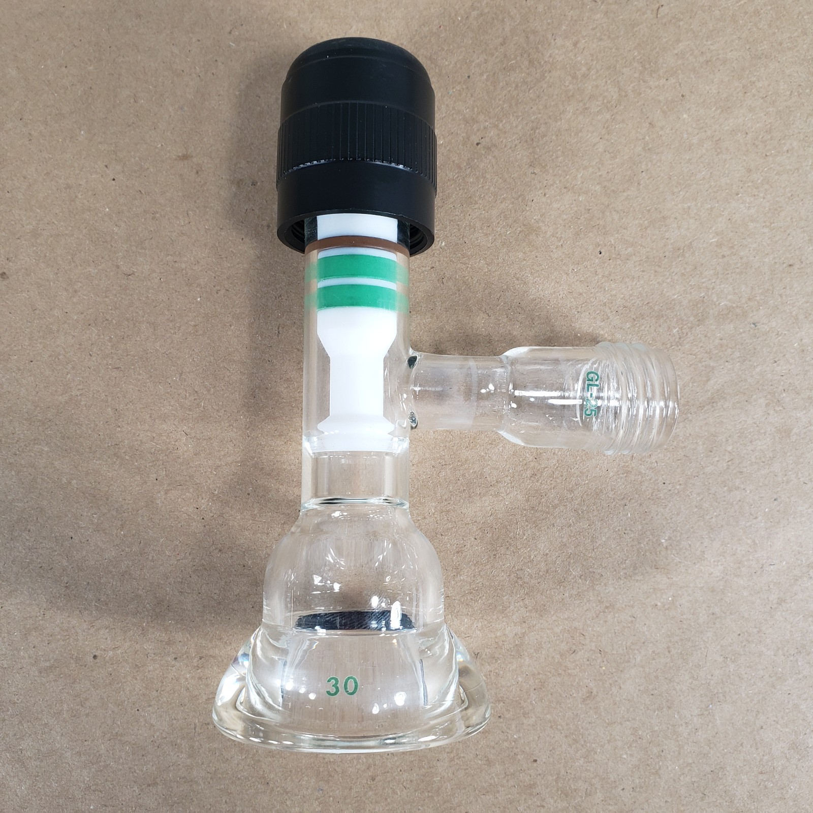 Chemglass AF-0306-03 #30 O-Ring Joint Glass Thermocouple Gauge Adapter GL-25