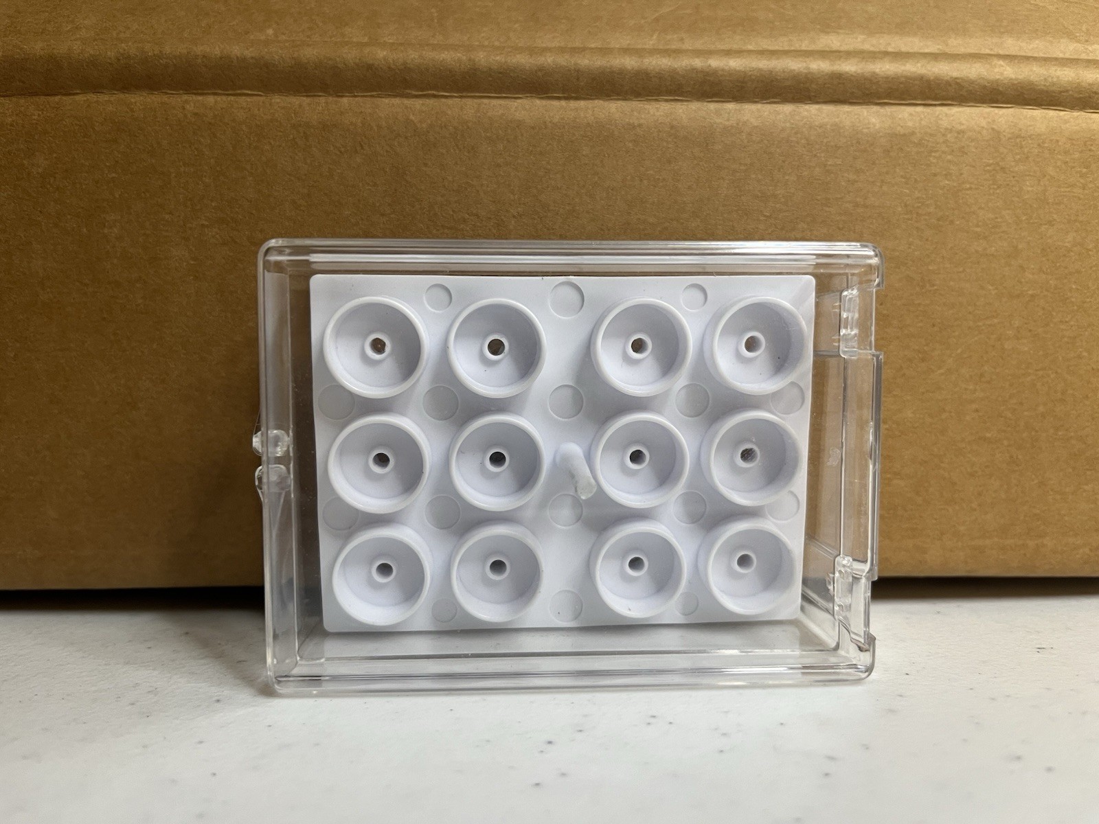 Lot of 16 SEM Stub Storage Boxes 12-Position Rigid Plastic 25mm 30mm Specimen