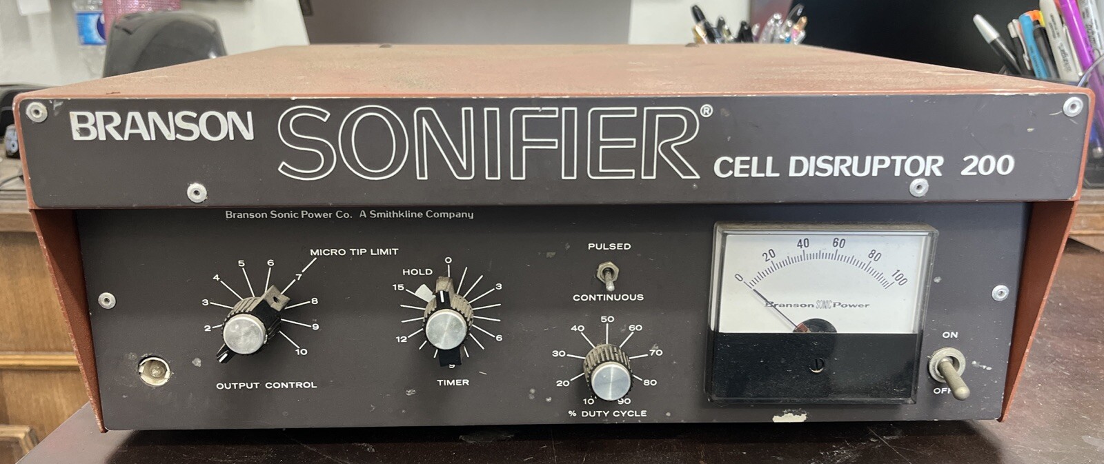 Branson Sonifier Cell Disruptor Model 200 Ultrasonics POWERS ON