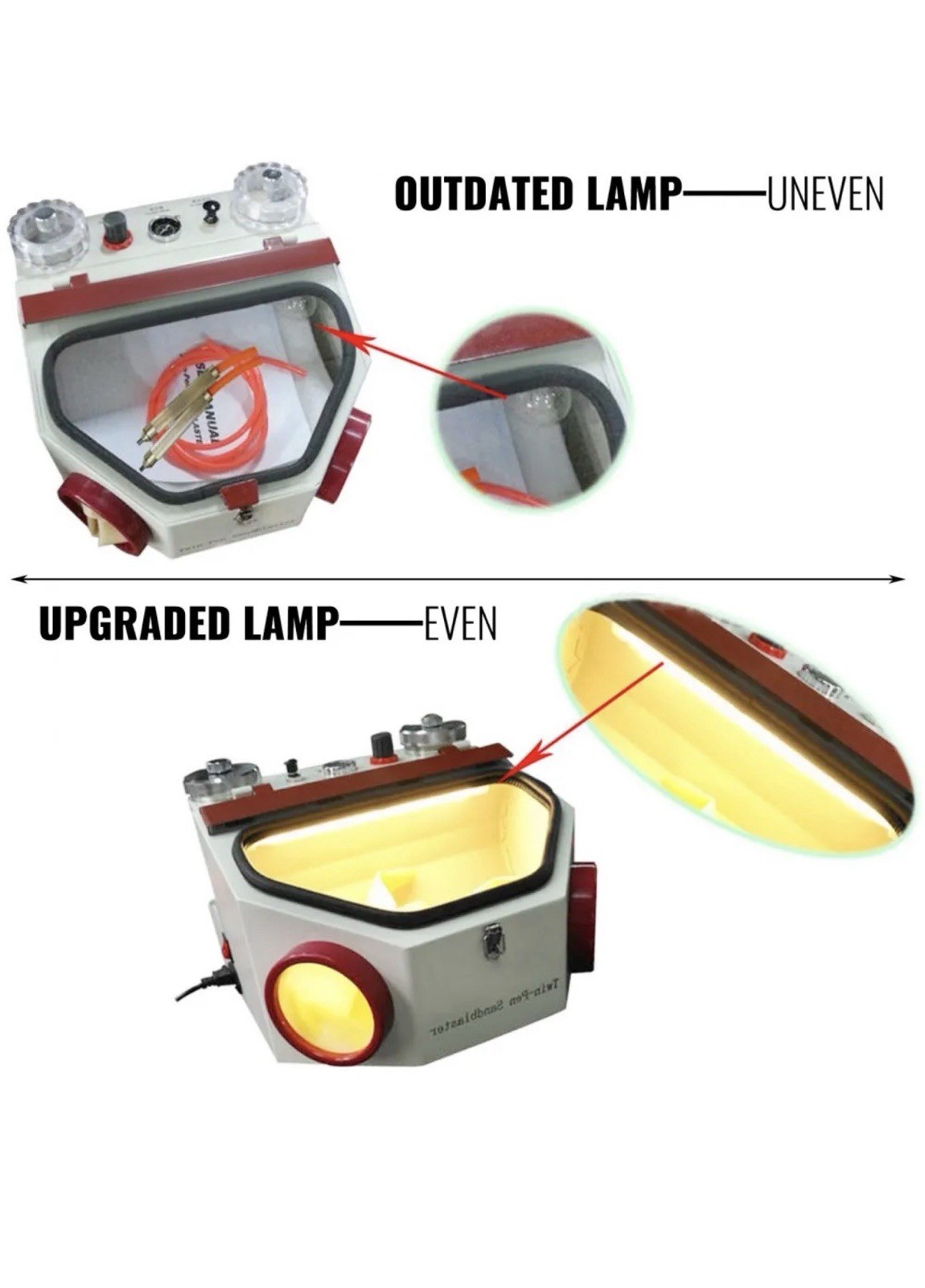 VEVOR Twin-Pen Sandblaster Dental Laboratory Sandblasting Machine