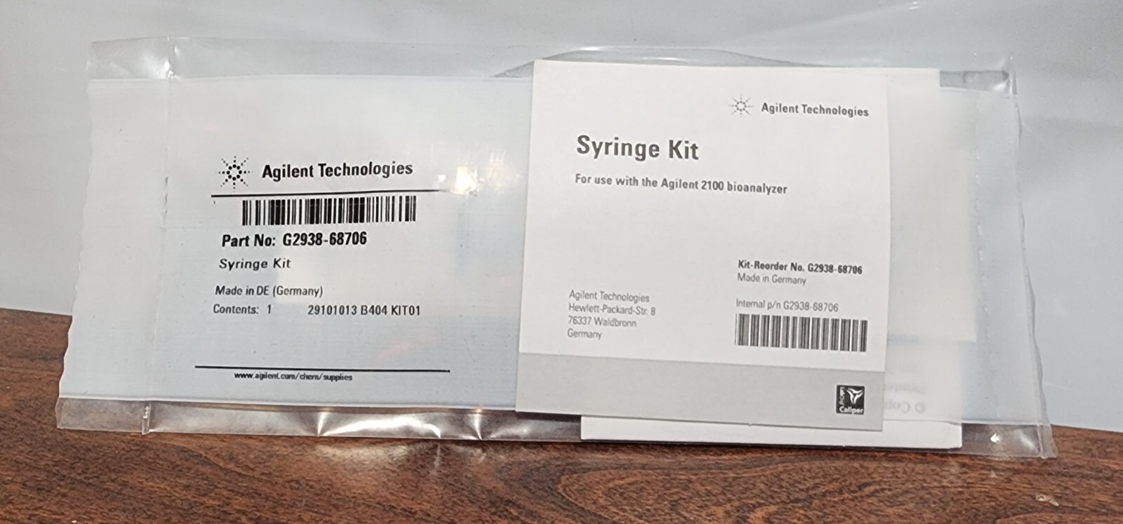 Agilent G2938-68706 Syringe Kit 2100 Bioanalyzer New Sealed, Made In Germany