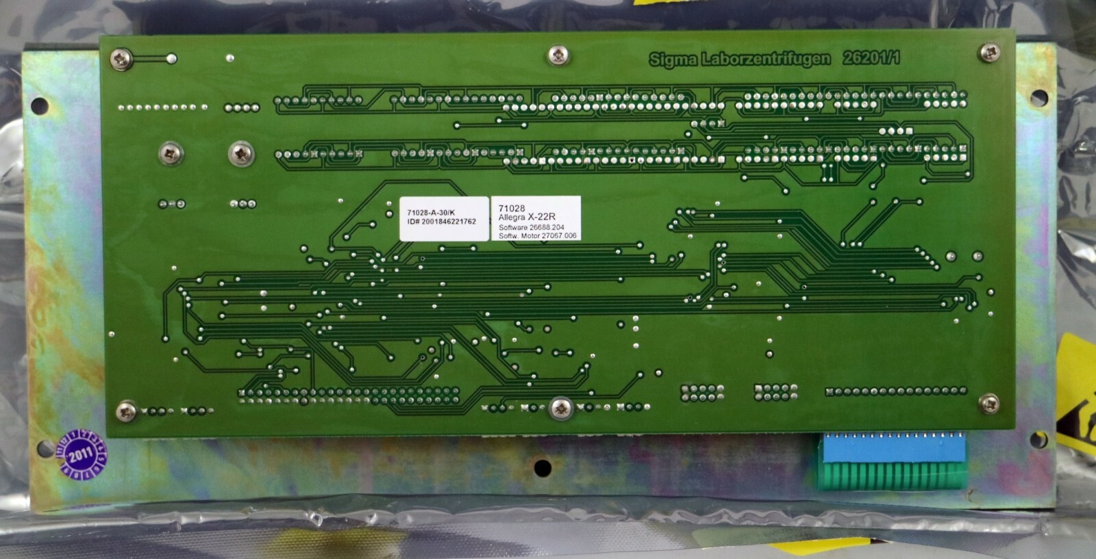 Beckman Coulter P/N A51510 Control / Display Panel Assembly for Allegra X-22R
