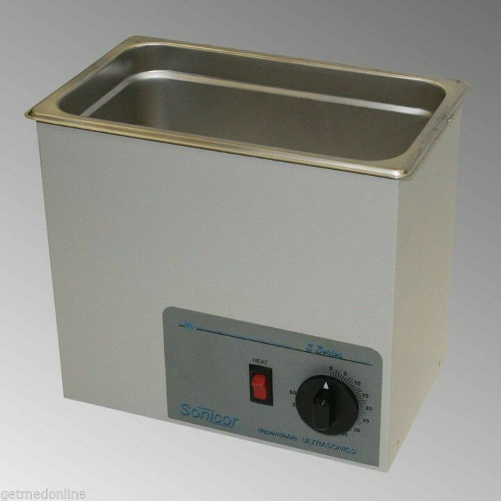 NEW! Sonicor Stainless Steel Ultrasonic Cleaner w/Heat & Timer, 0.75 Gal S-100TH