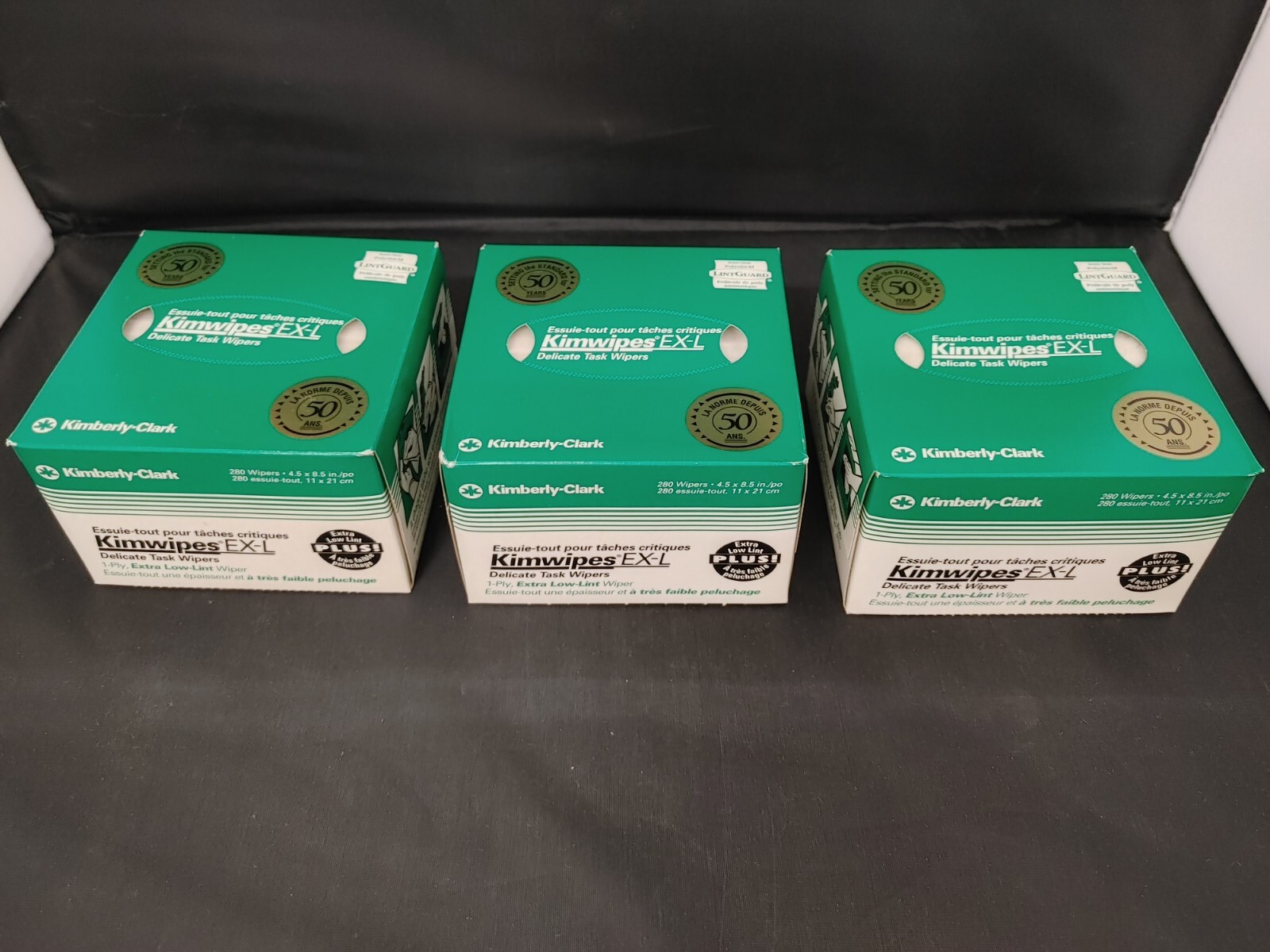 Kimberly-Clark 34155 Kimwipes Delicate Task Wipers 3 Boxes 280 Wipes/Box