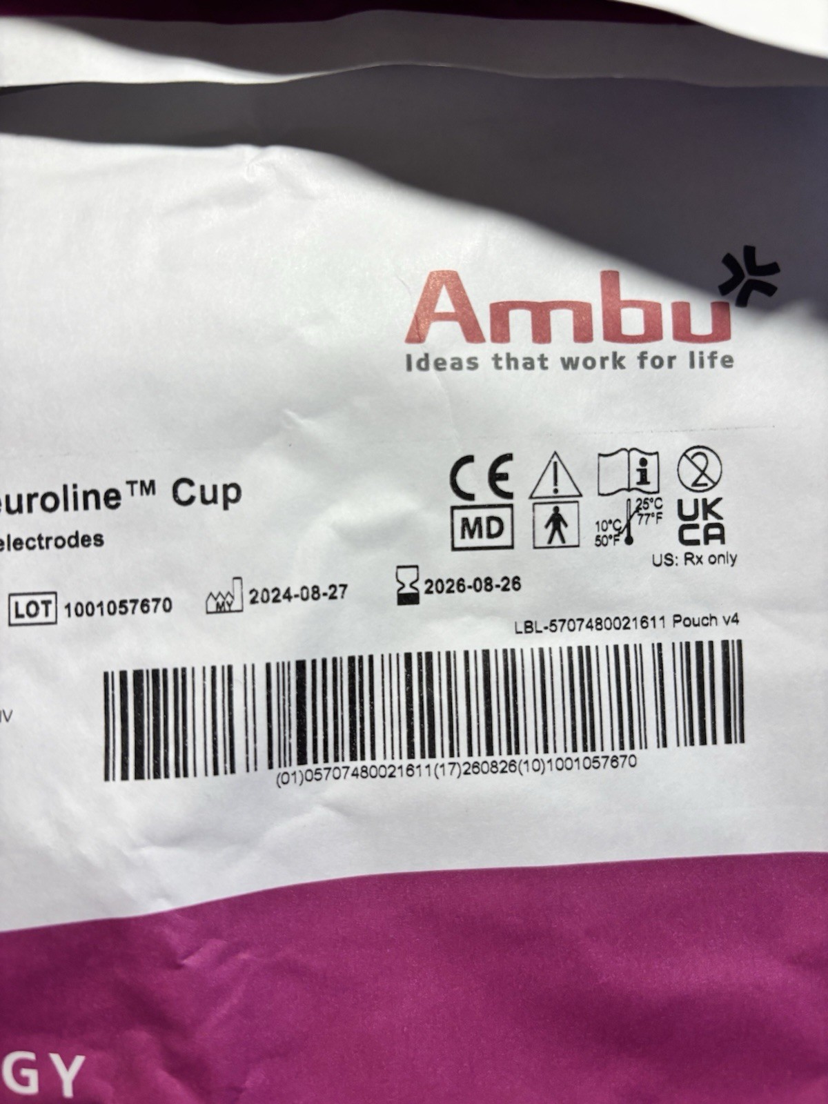 Ambu Neuroline Cup 72615-M/10 Neurology Medical Laboratory Electrodes