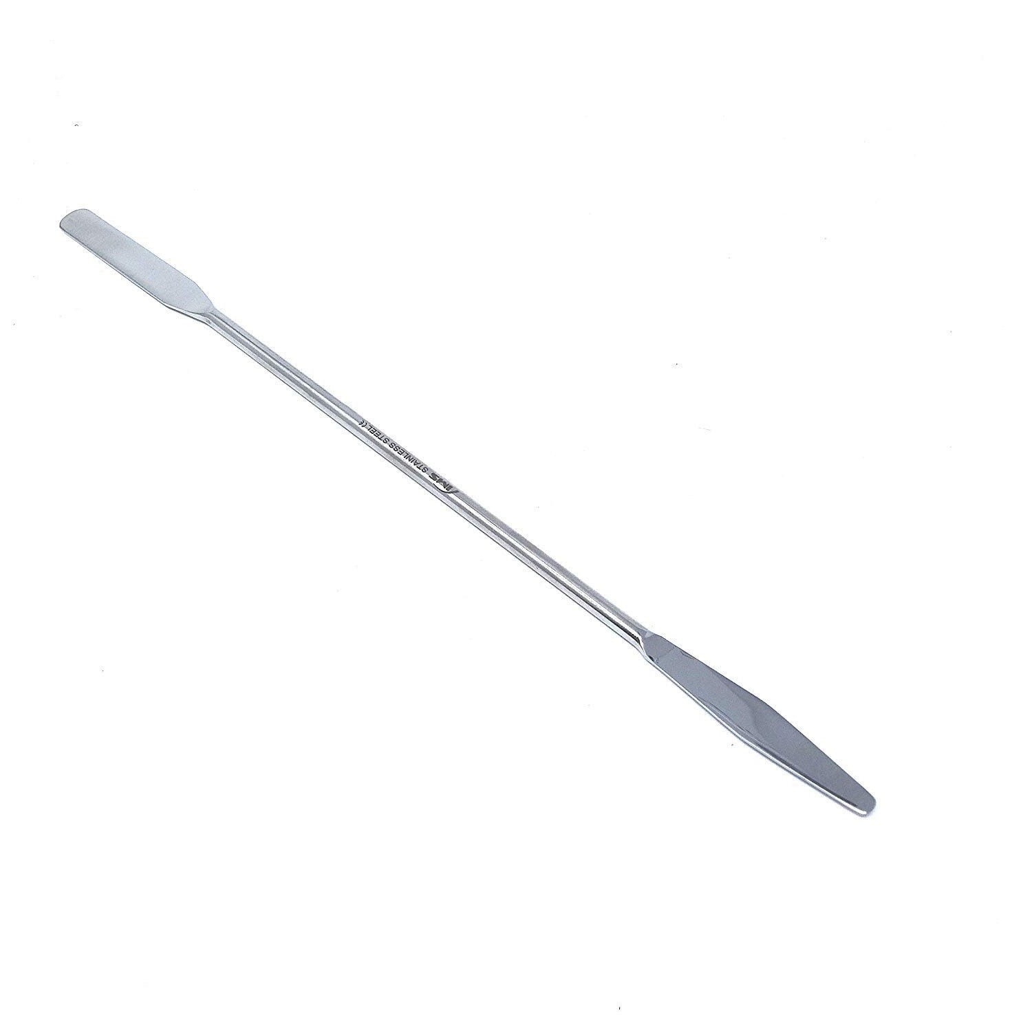 Round & Tapered Arrow End 9″ Stainless Steel Double Ended Lab Spatula Sampler