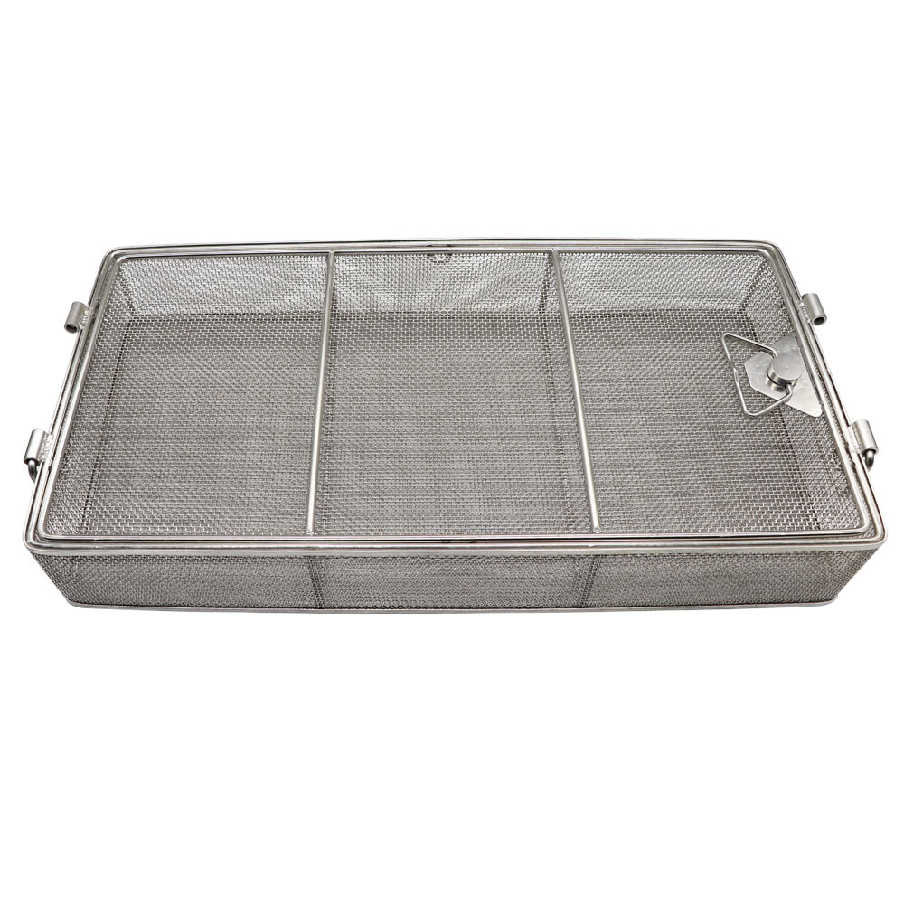 Lab Sterilization Basket Surgical Instrument Mesh Tray 304 Stainless Steel