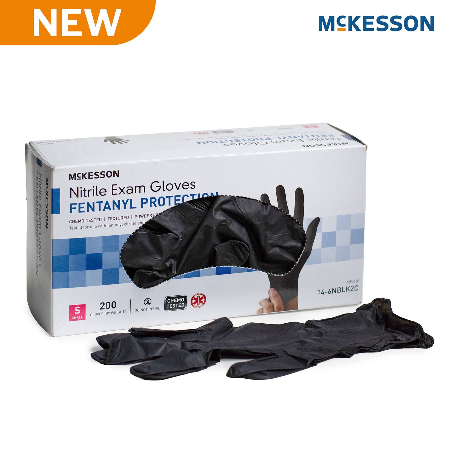 McKesson Confiderm 6.8C Nitrile Exam Glove, Small, Blue (Case of 2000)