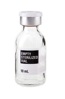 Sterile Empty Vial (SEV) Borosilicate Glass 10 mL Stopper Cap (Box of 25)