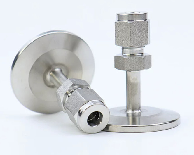 KF Flange to double ferrule compression Swagelok type fittings