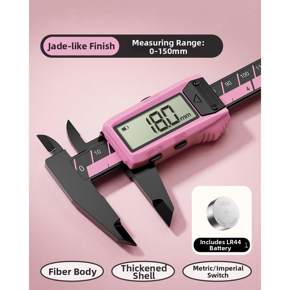 150mm 6 Inch Plastic Vernier Caliper Sliding Gauge with Dual Metric Inch Scale