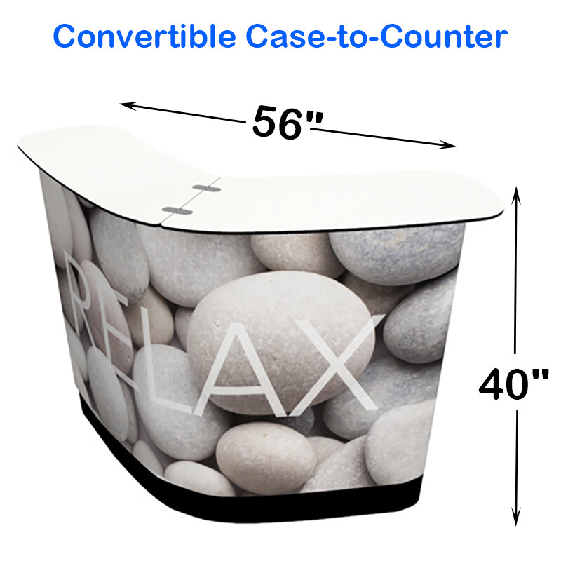 40″ Shell-like Convertible Case-to-Counter Pop Up Trade Show Display Table