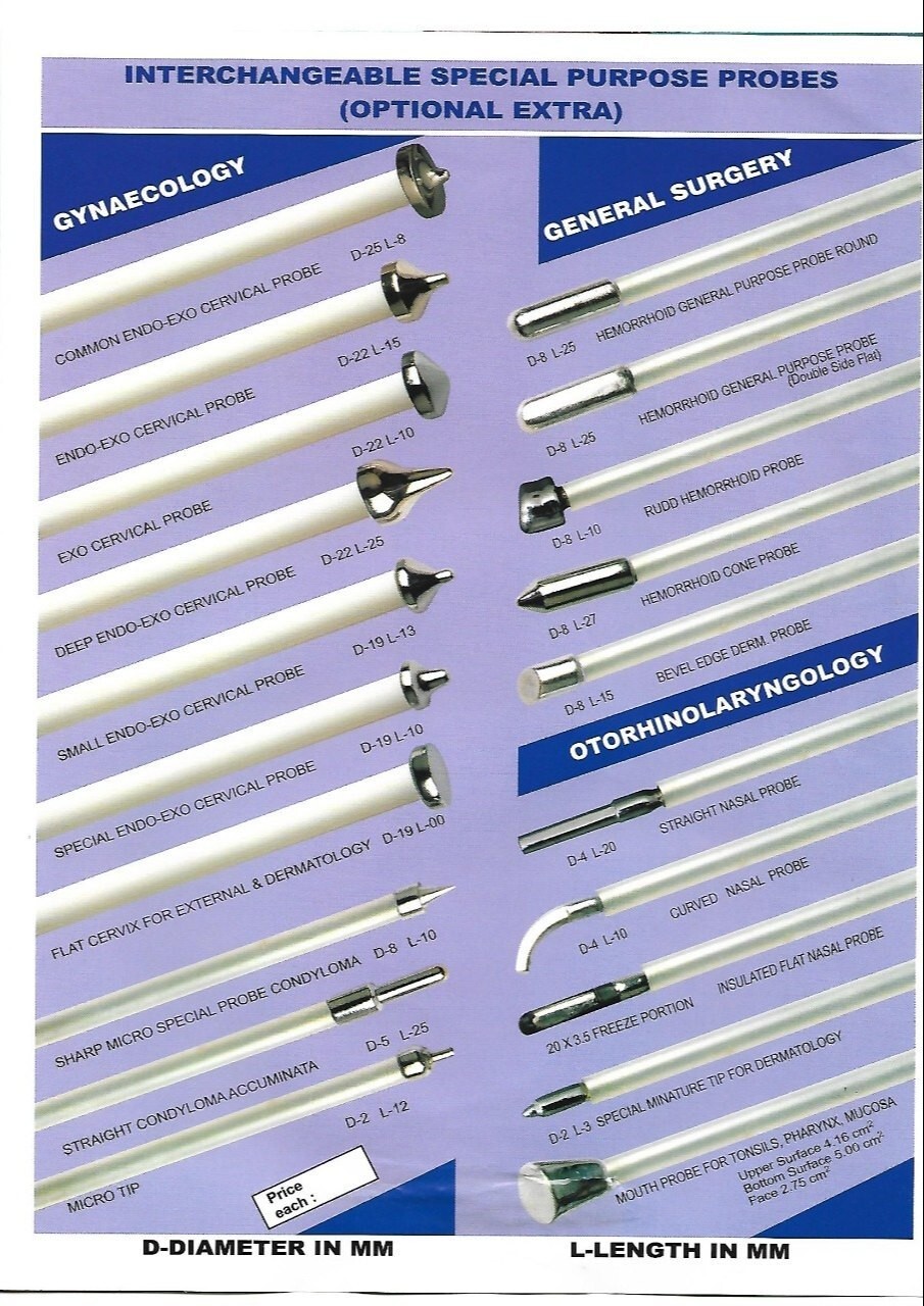 Cryogun Surgical Gun Otorhinolaryngology Surgery with connector and 5 Probes