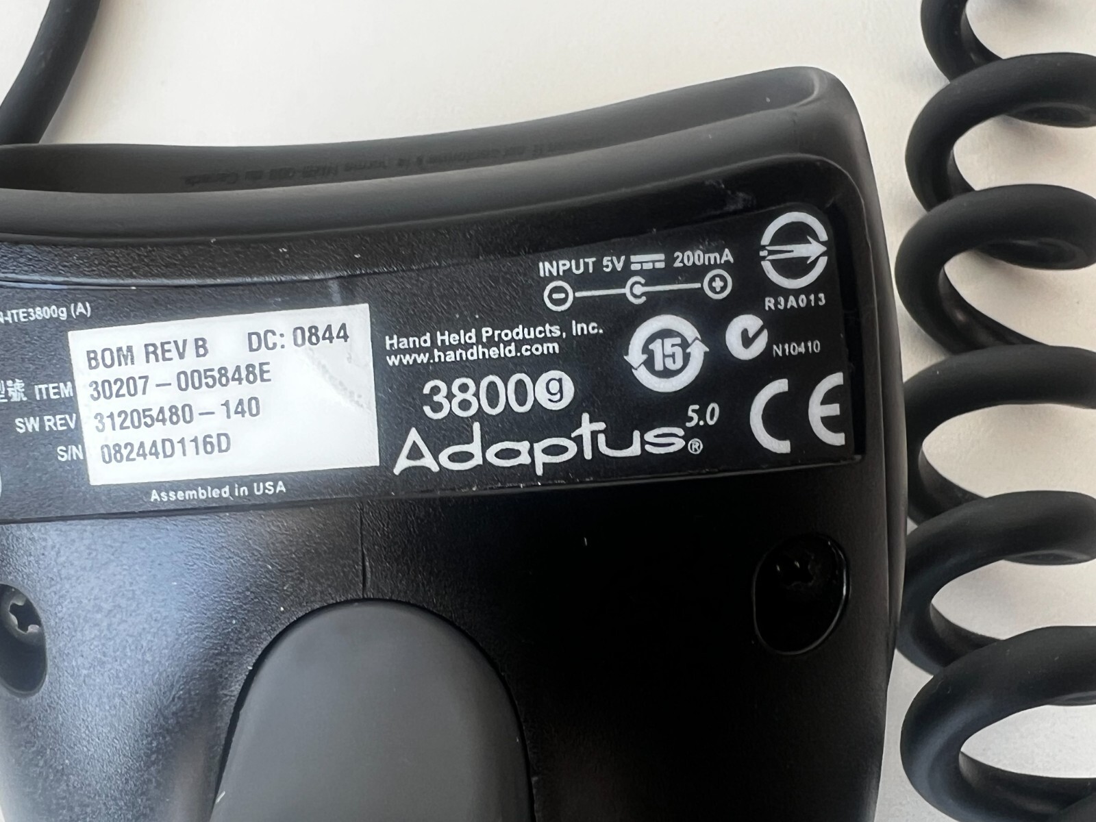 PP22: Honeywell Adaptus 3800 30207-005848E USB Barcode Scanner