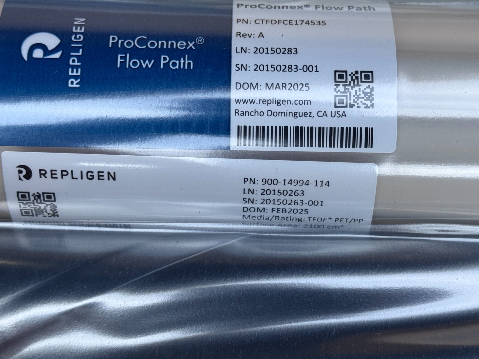 Repligen ProConnex Flow Path Media/Rating TFDF PET/PP, Surface Area 2100cm²