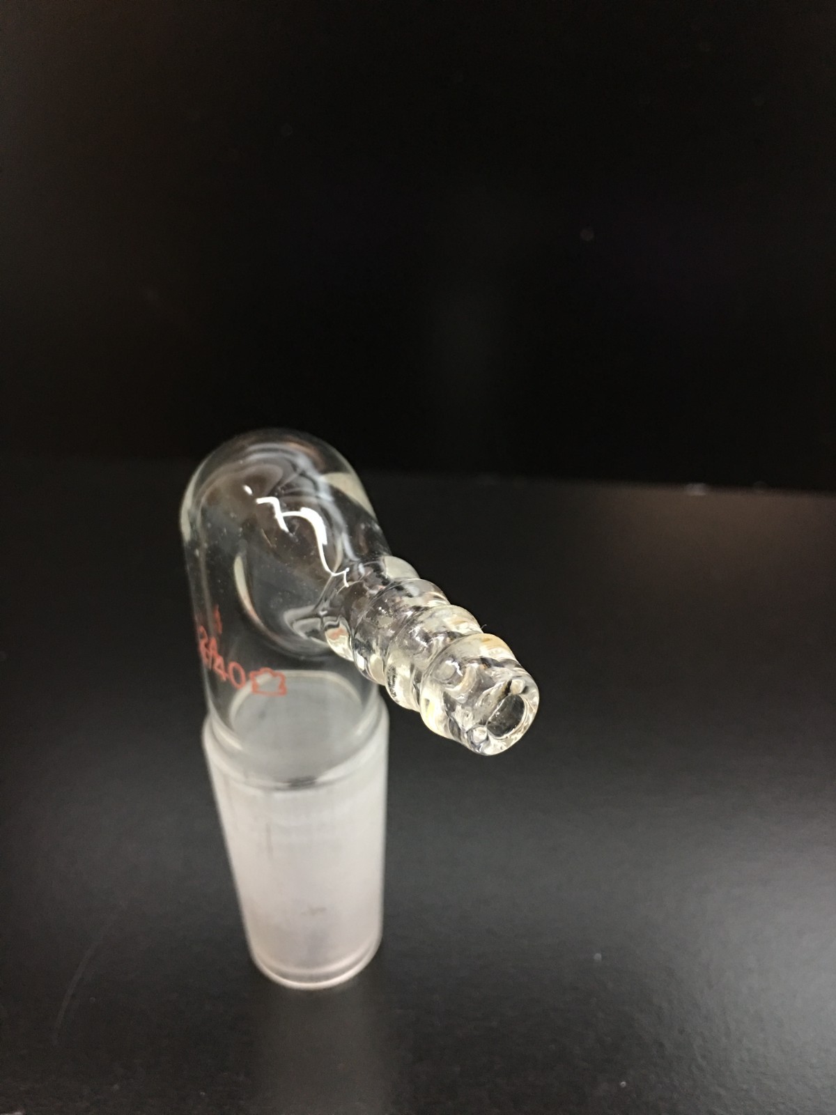 90-degree inlet adapter 24/40 Joint Glass