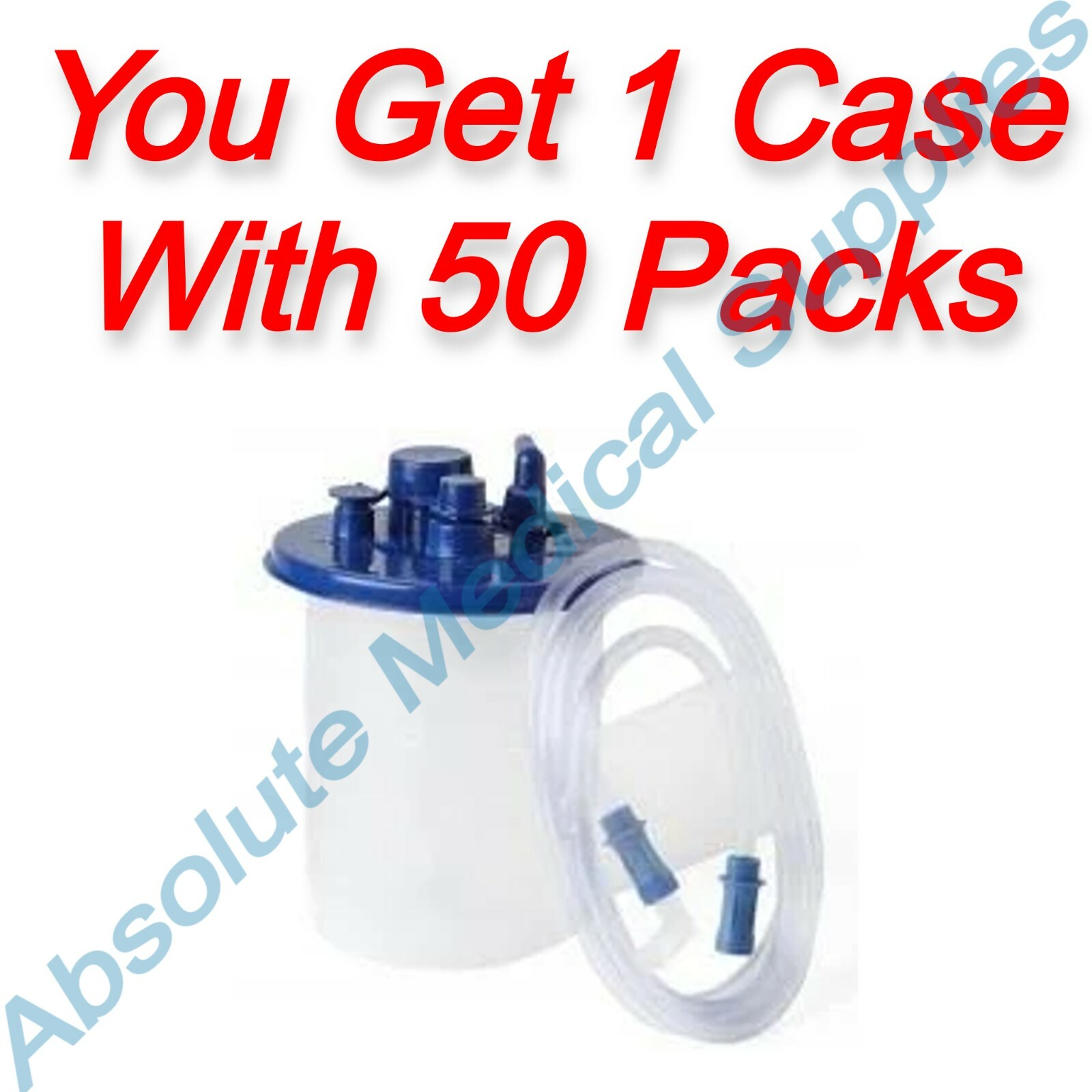 *50-Packs* Medline Soft Suction Canister Liner With Tubing 6′ x 1/4″ OR916K