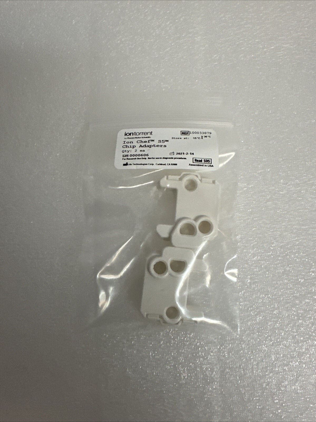 THERMO FISHER ION TORRENT ION S5 CHEF SUPPLIES CHIP ADAPTERS ONLY (2 EACH)