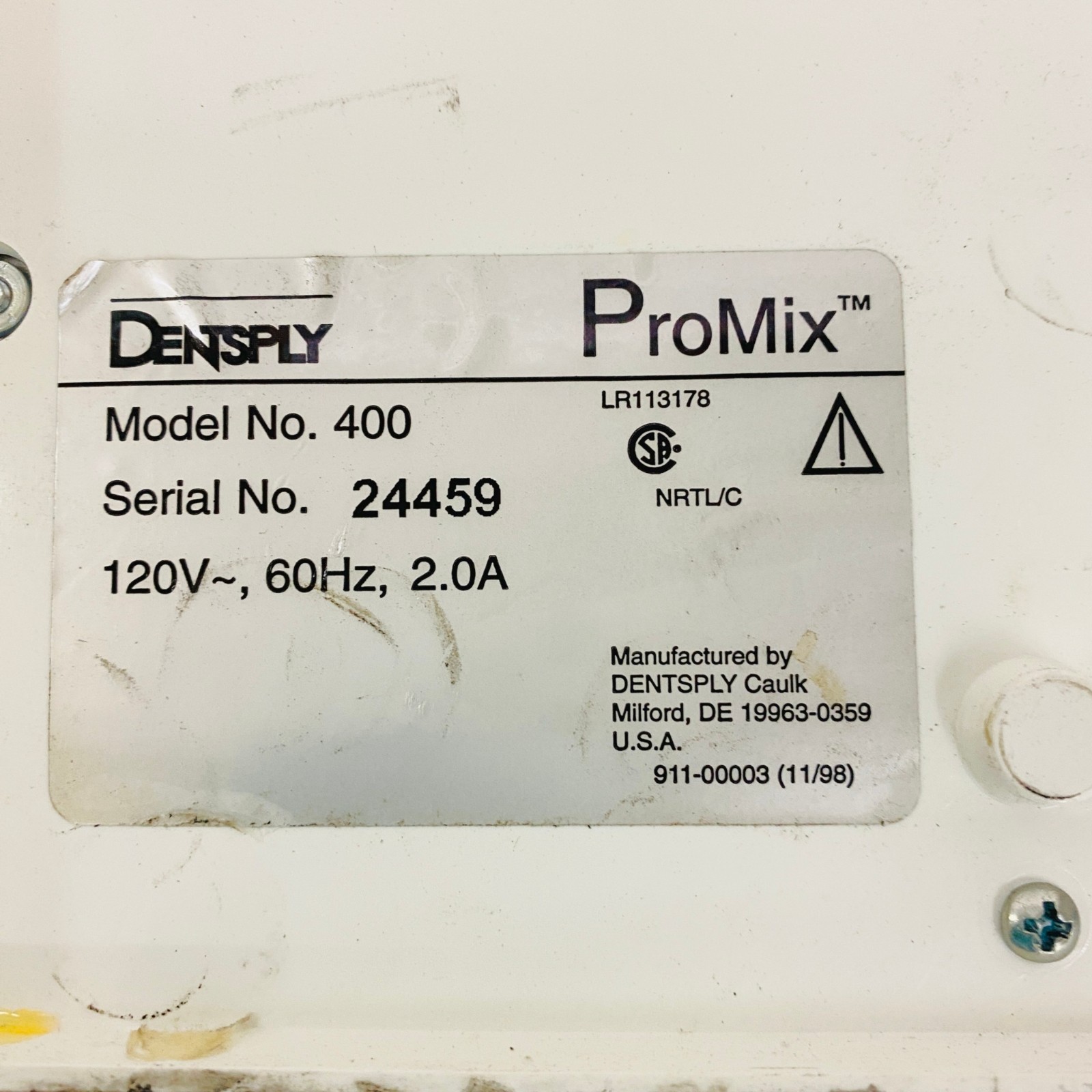 Dentsply Caulk ProMix 400 Dental Amalgamator Mixing System 24459 Made in USA
