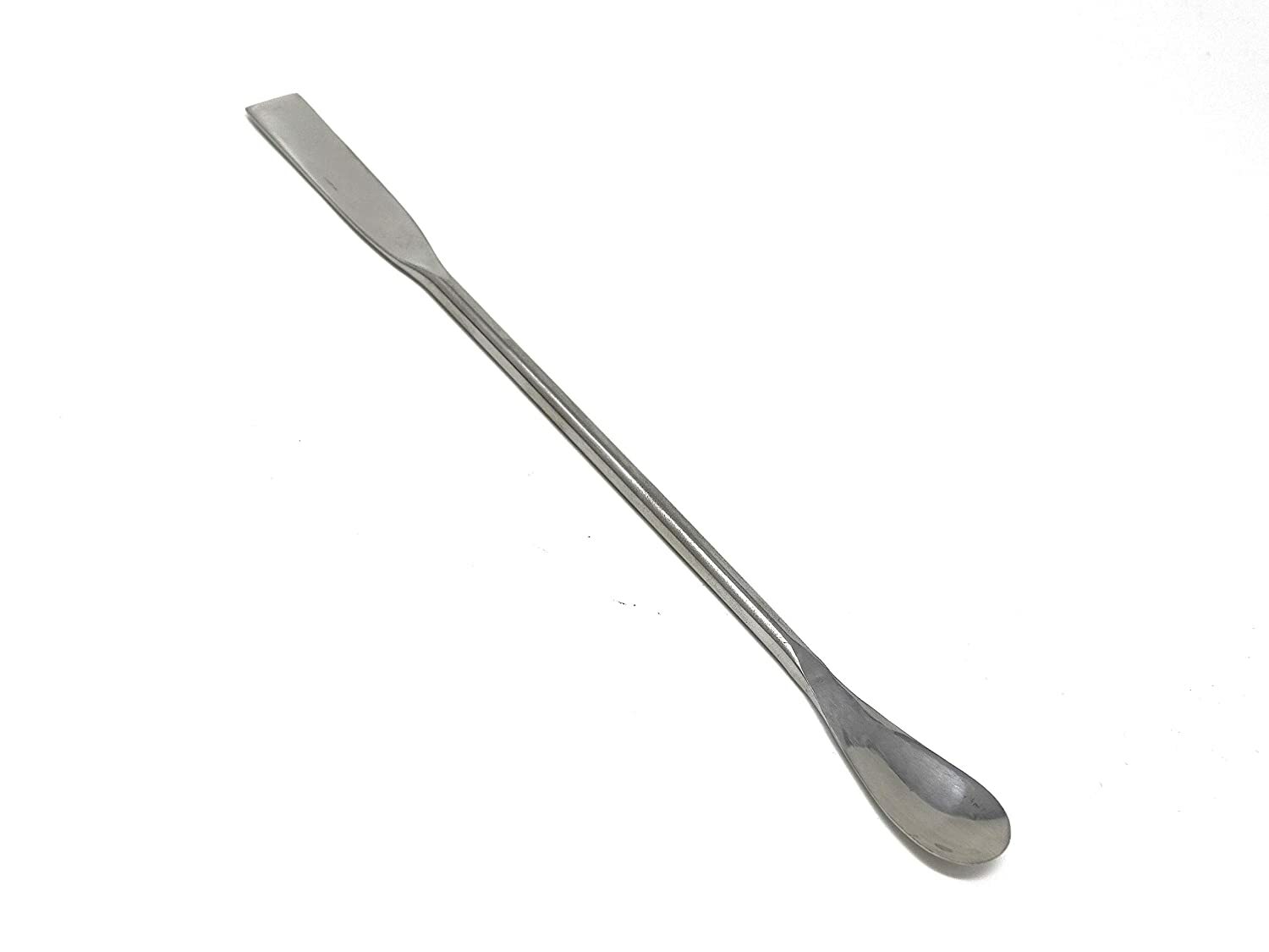 Square & Flat Spoon Double Ended Stainless Steel Micro Lab Spatula Sampler, 9″