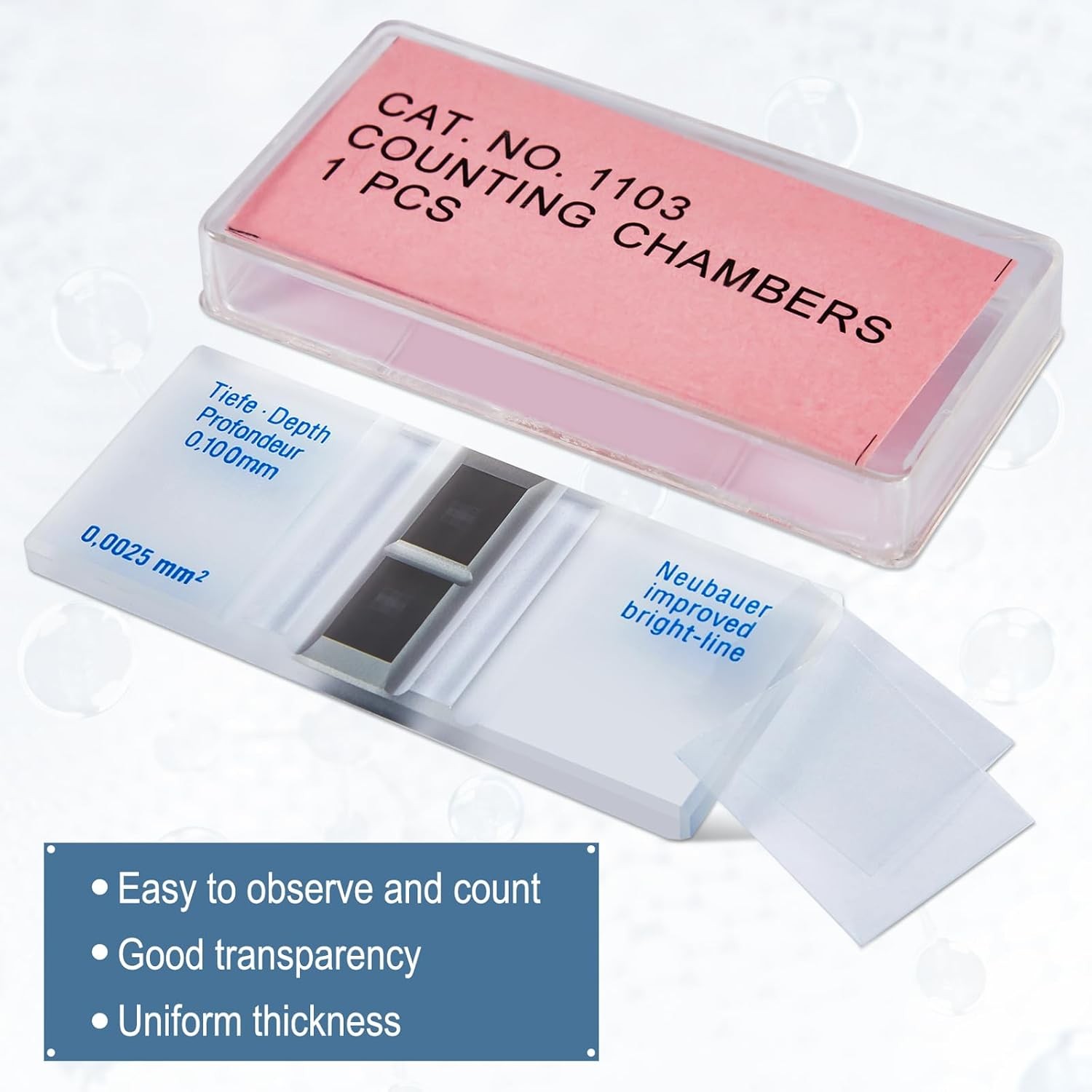10 Pack Cell Counting Chamber Neubauer Hemocytometer Improved Blood Counting US