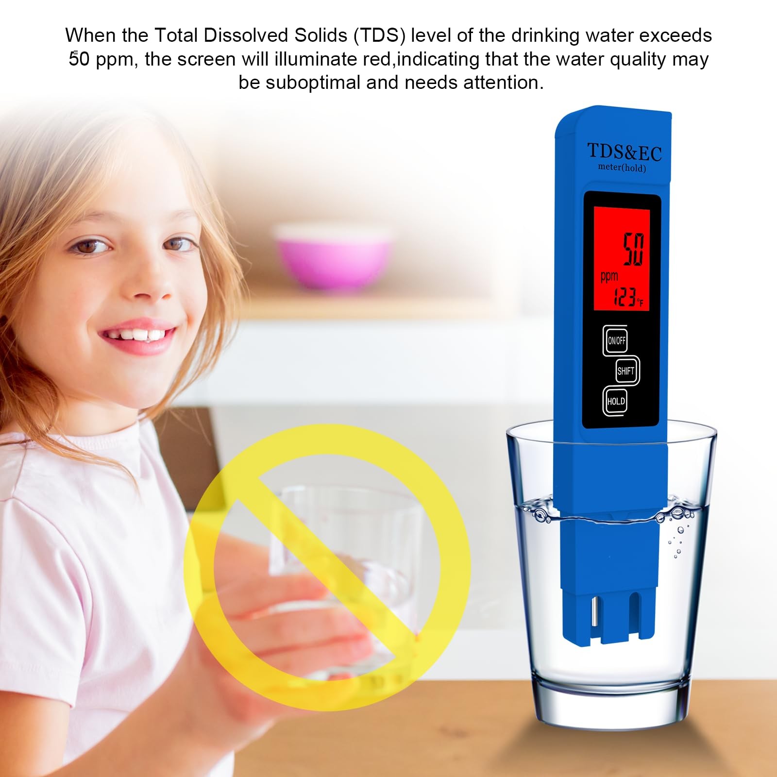Most Accurate So Far 4-in-1 Instant Read TDS Meter – Measures TDS, EC, & blue