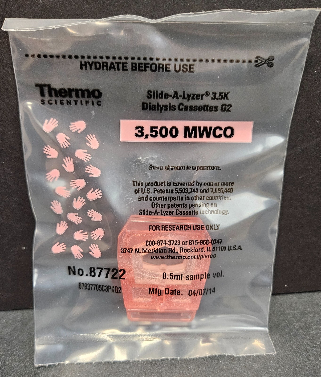 Thermo Scientific Slide-A-Lyzer Cassette 0.5 ml 3.5K MWCO 9 Cassettes