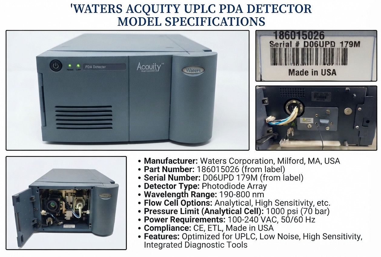 Waters ACQUITY Ultra Performance LC PDA Detector UPLC D06UPD 186015026