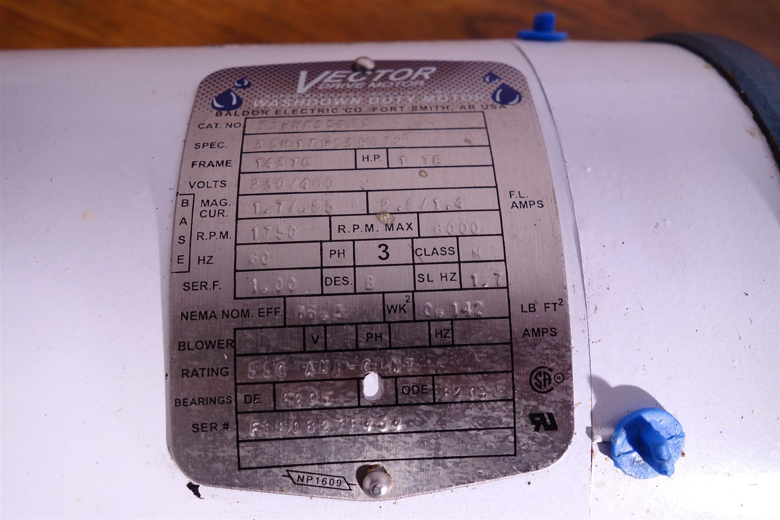 Baldor Vector 1HP Variable Speed Motor Allen Bradley Powerflex 70 Drive Encoder