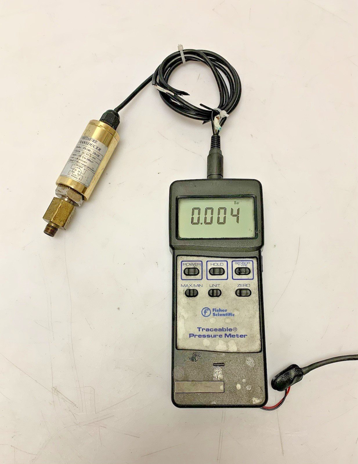 Fisher Scientific Traceable Pressure Meter Transducer PS100-2BAR