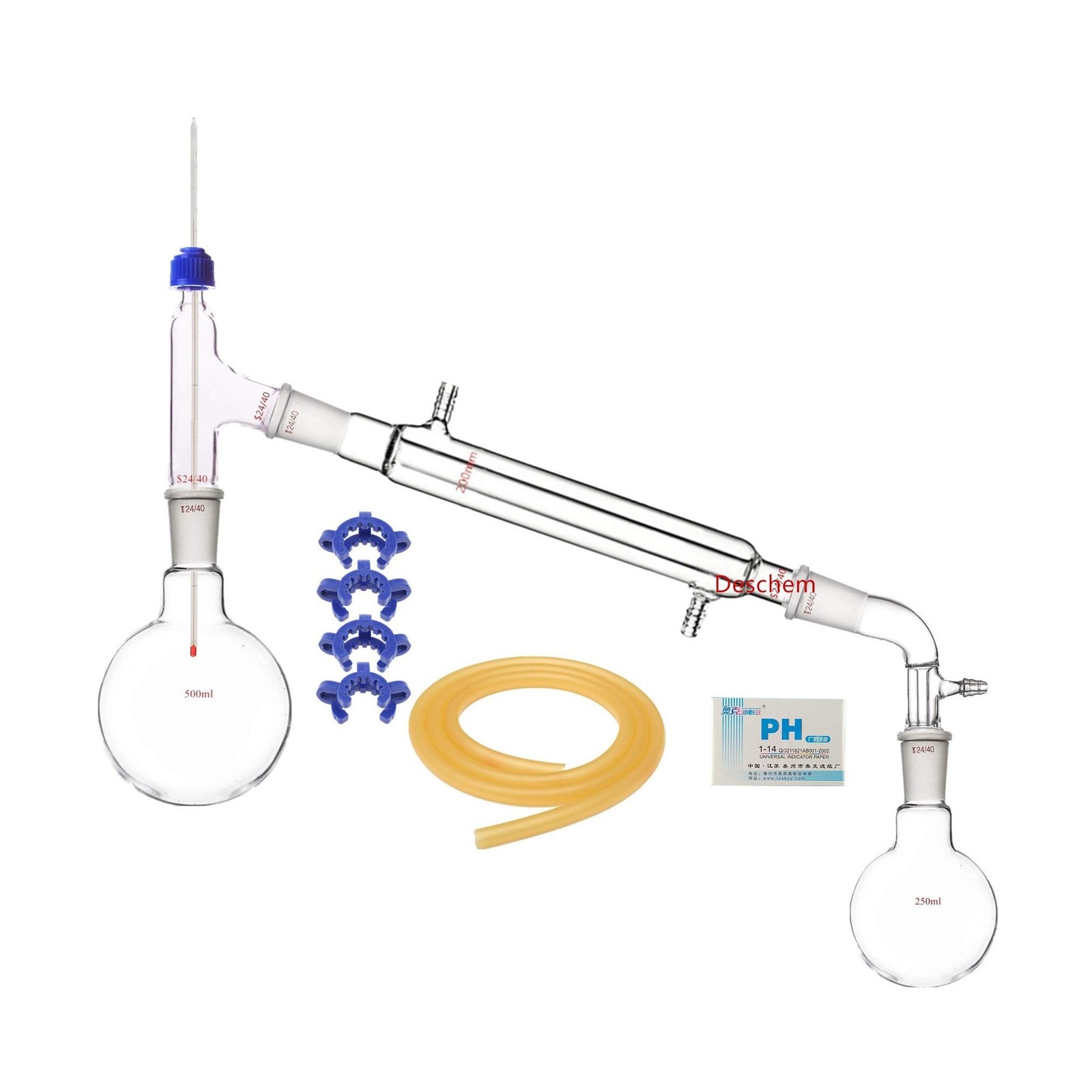 500ml,24/40,Glass Distillation Apparatus,New Lab Glassware Kit
